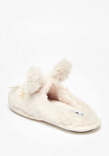 Cozy Bunny Plesh Textured Slip-on Bedroom Slide Slippers