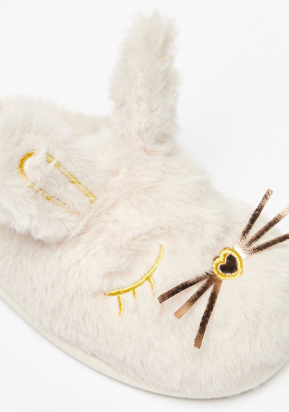 Cozy Bunny Plesh Textured Slip-on Bedroom Slide Slippers