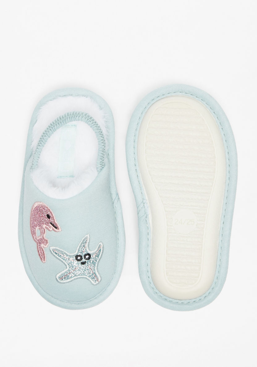 Cozy Embroidered Bedroom Mules with Elasticated Strap-Girl%27s Bedroom Slippers-image-4