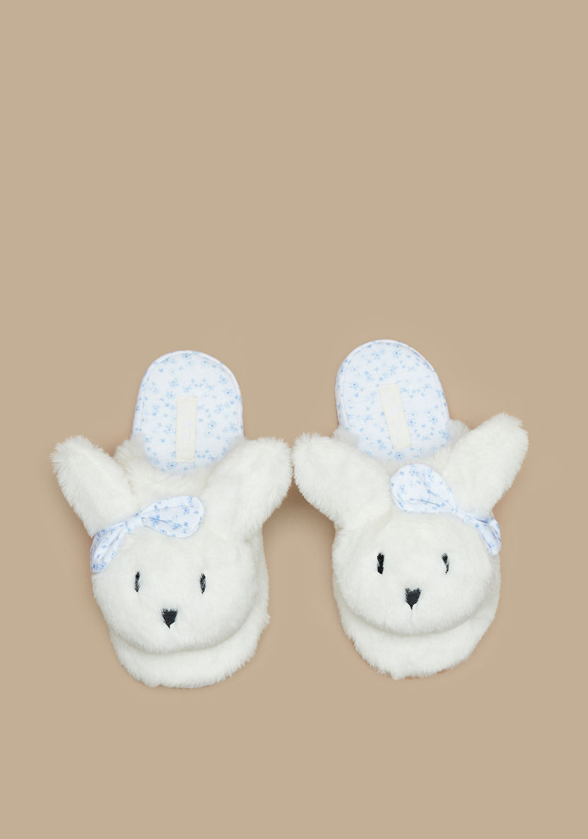 Cozy 3D Bunny Ear Applique Slip-On Bedroom Mules-Girl%27s Bedroom Slippers-image-0