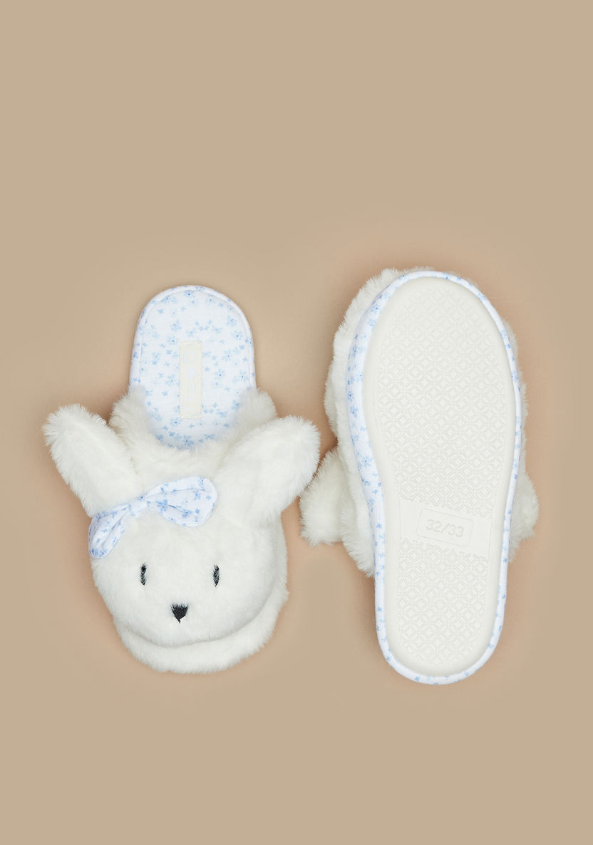 Cozy 3D Bunny Ear Applique Slip-On Bedroom Mules-Girl%27s Bedroom Slippers-image-4