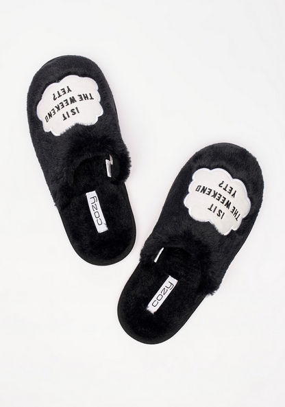 Cozy Embroidered Slip-On Bedroom Slippers-Women%27s Bedroom Slippers-image-1