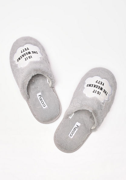 Cozy Embroidered Slip-On Bedroom Slippers