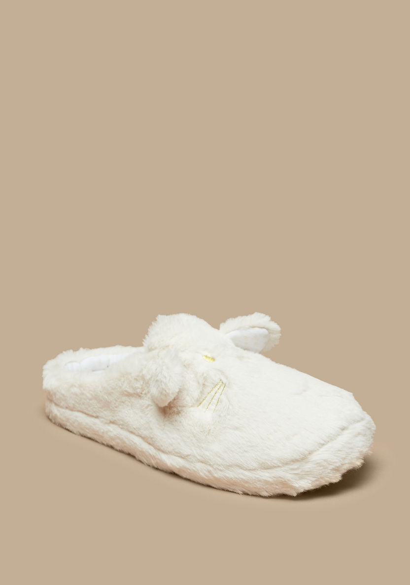 Cozy Applique Detail Slip-On Mule Bedroom Slippers-Women%27s Bedroom Slippers-image-1