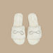 Cozy Bow Embellished Plush Slip-On Bedroom Slides-Women%27s Bedroom Slippers-thumbnailMobile-0
