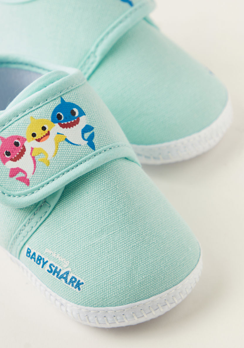 Baby Shark Printed Shoes with Hook and Loop Closure-Booties-image-2