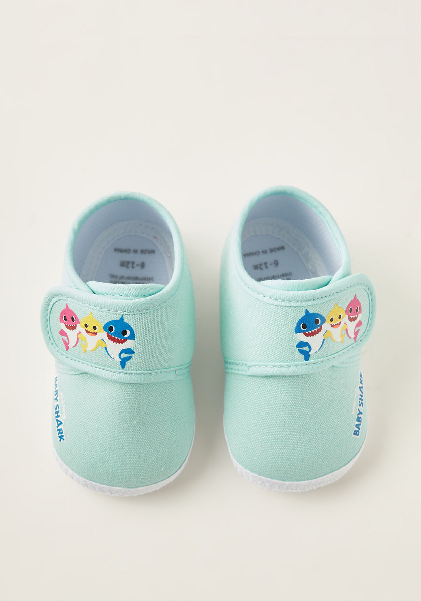 Baby Shark Printed Shoes with Hook and Loop Closure-Booties-image-4