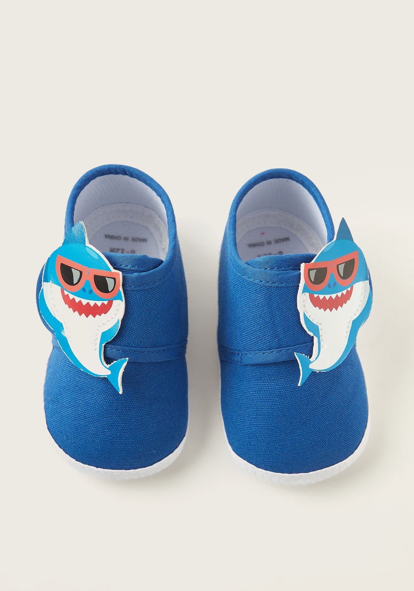 Baby Shark Print Baby Shoes with Hook and Loop Closure-Booties-image-3