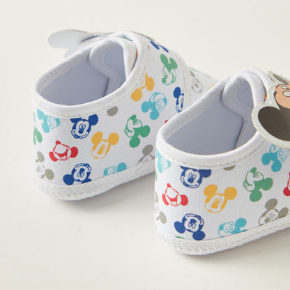 Juniors Mickey Mouse Print Booties with Applique Detail-Booties-image-3