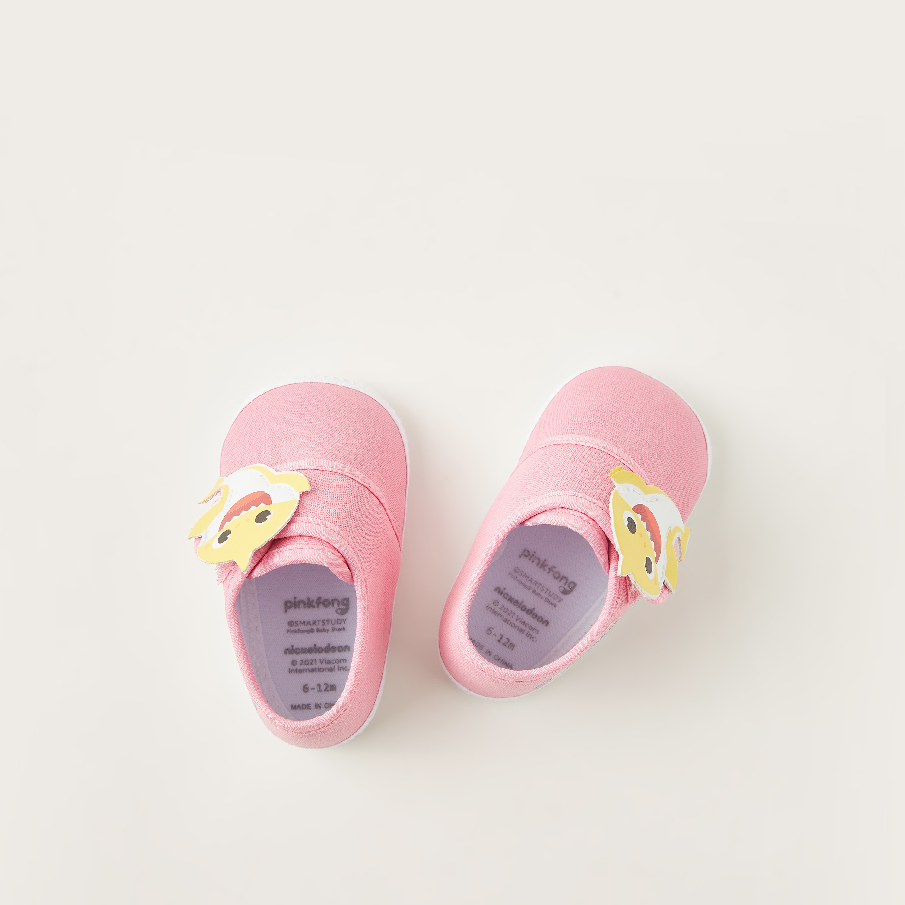 Buy Baby Girls' Baby Shark Print Baby Shoes with Hook and Loop