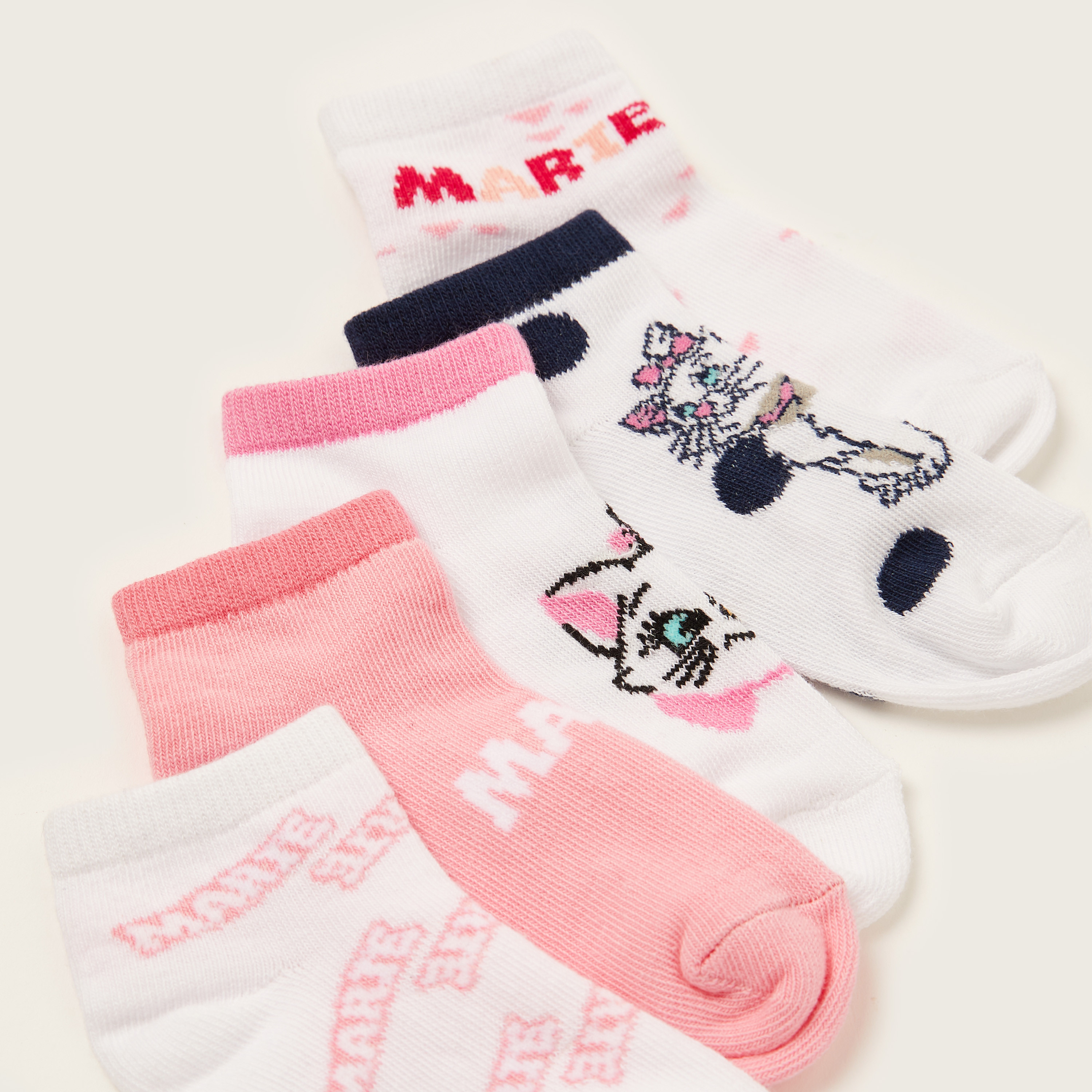 جوارب طول الكاحل بطبعات ماري من ديزني - طقم من 5 أزواج-baby-girls-accessories-socks-image-3