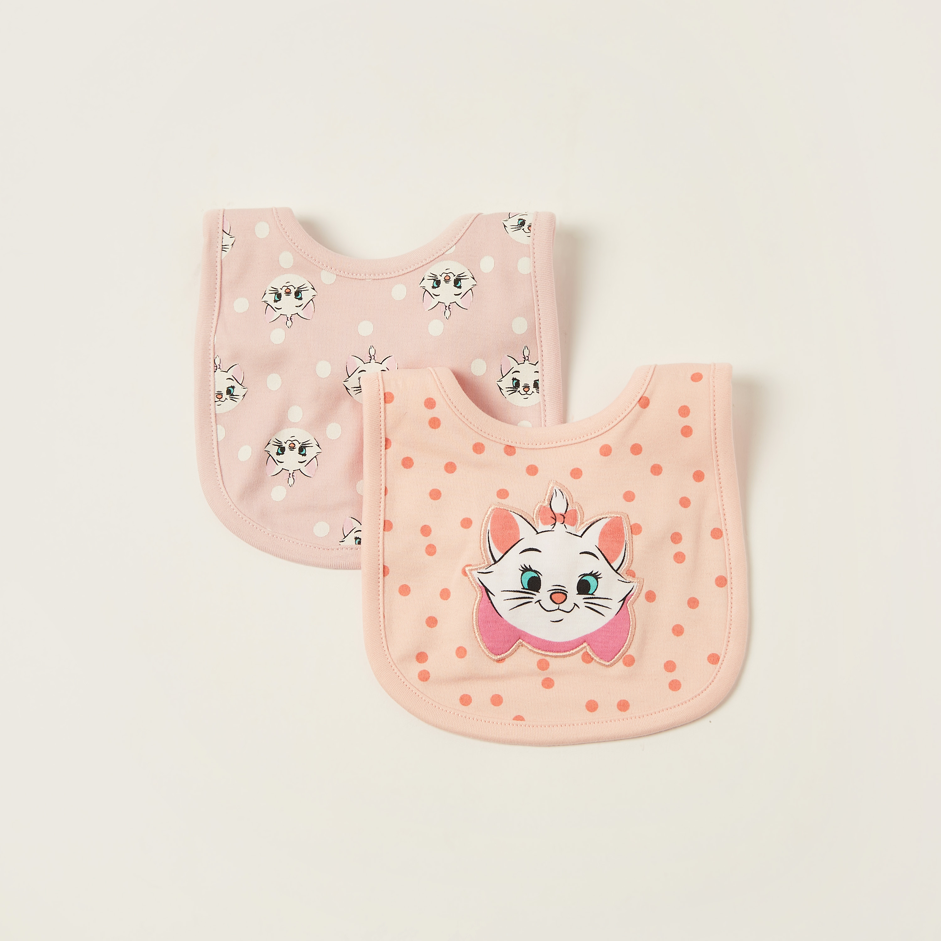 مريلة بزر إغلاق كبّاس وطبعات ماري من ديزني - طقم من قطعتين-baby-feeding-bibs-image-1