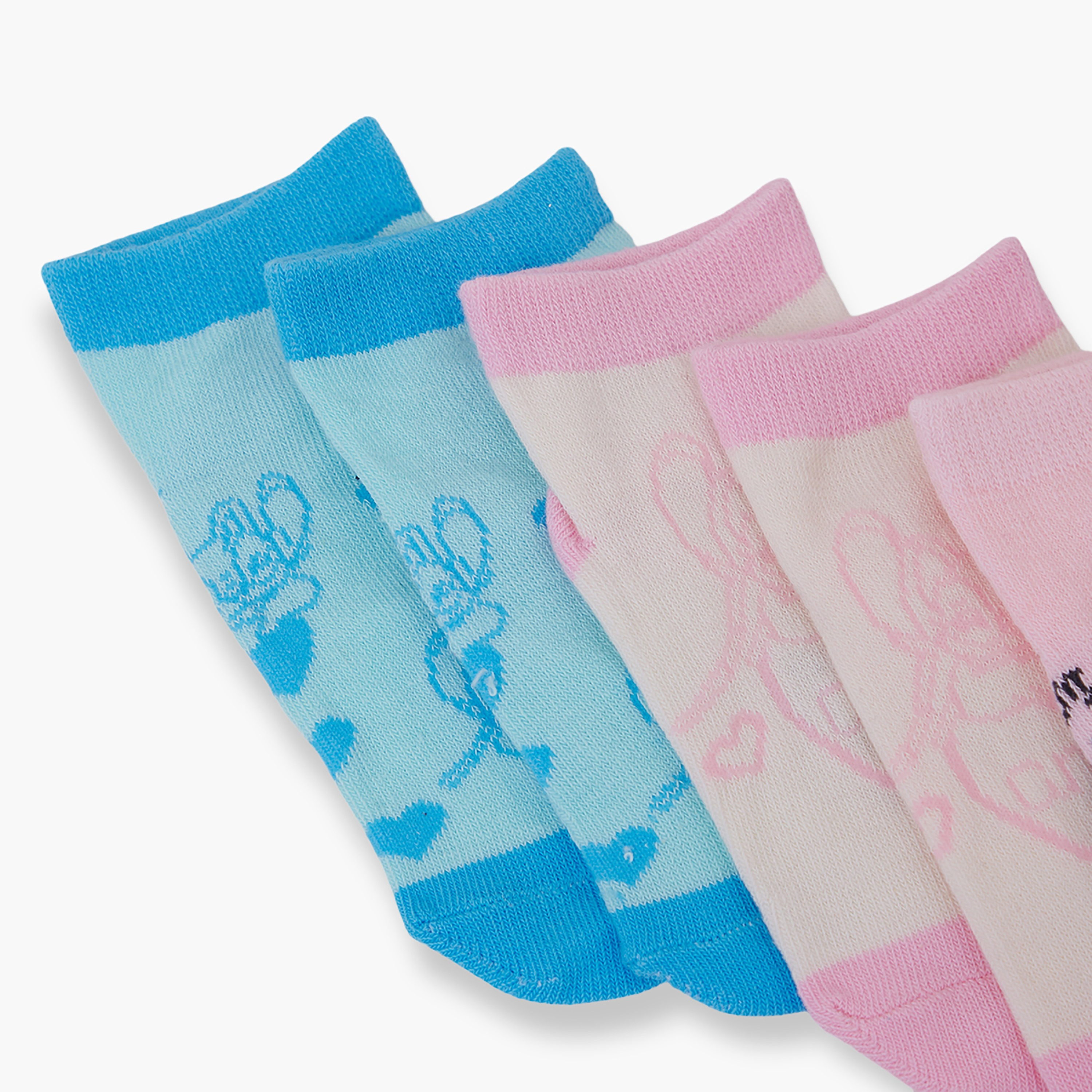 Lilo & Stitch 3-Pair Cotton Blend Printed Ankle Socks-girls-accessories-socks-image-4