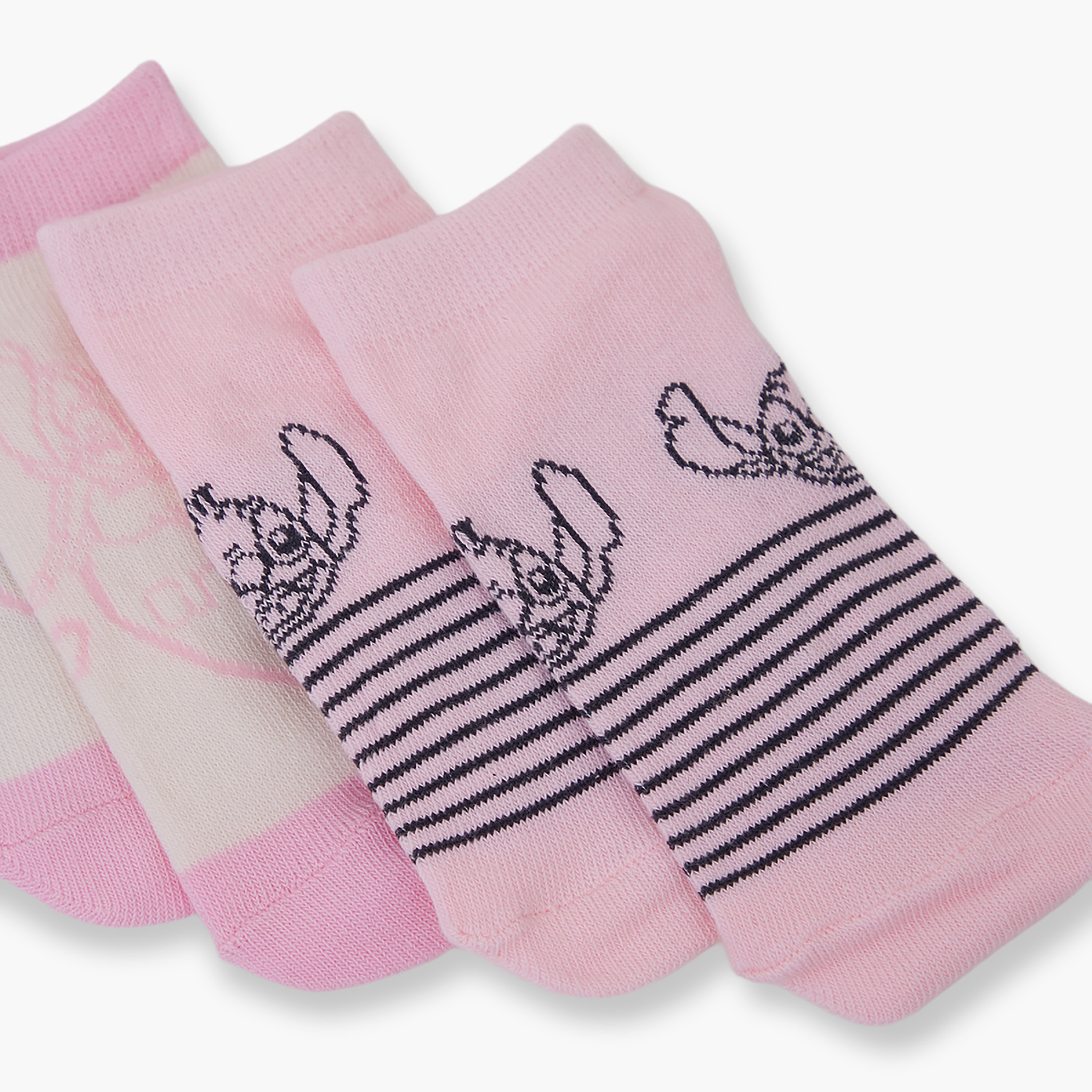 Lilo & Stitch 3-Pair Cotton Blend Printed Ankle Socks-girls-accessories-socks-image-5