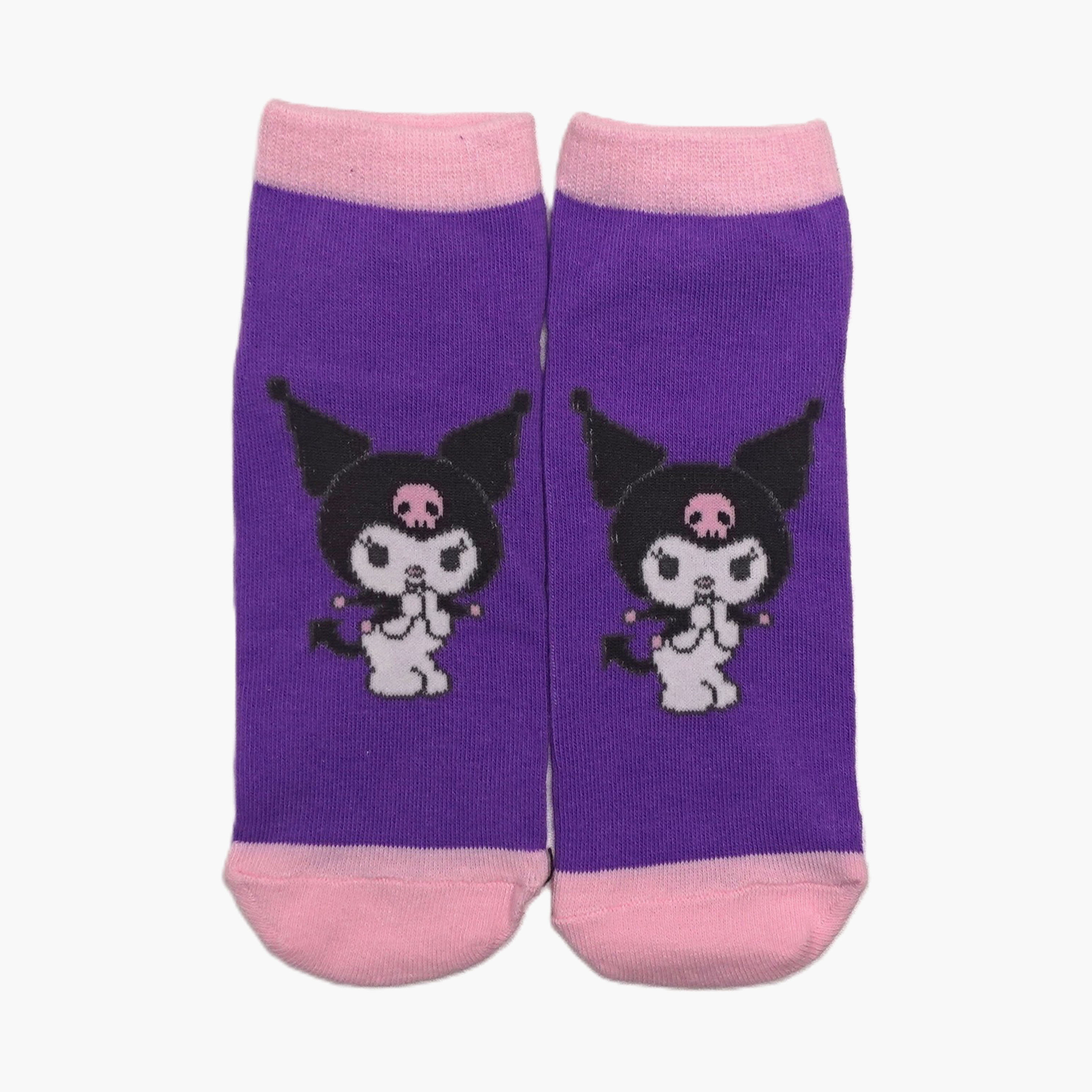 جوارب كاحل قطنية مطبوعة 3 أزواج من كورومي-girls-accessories-socks-image-2