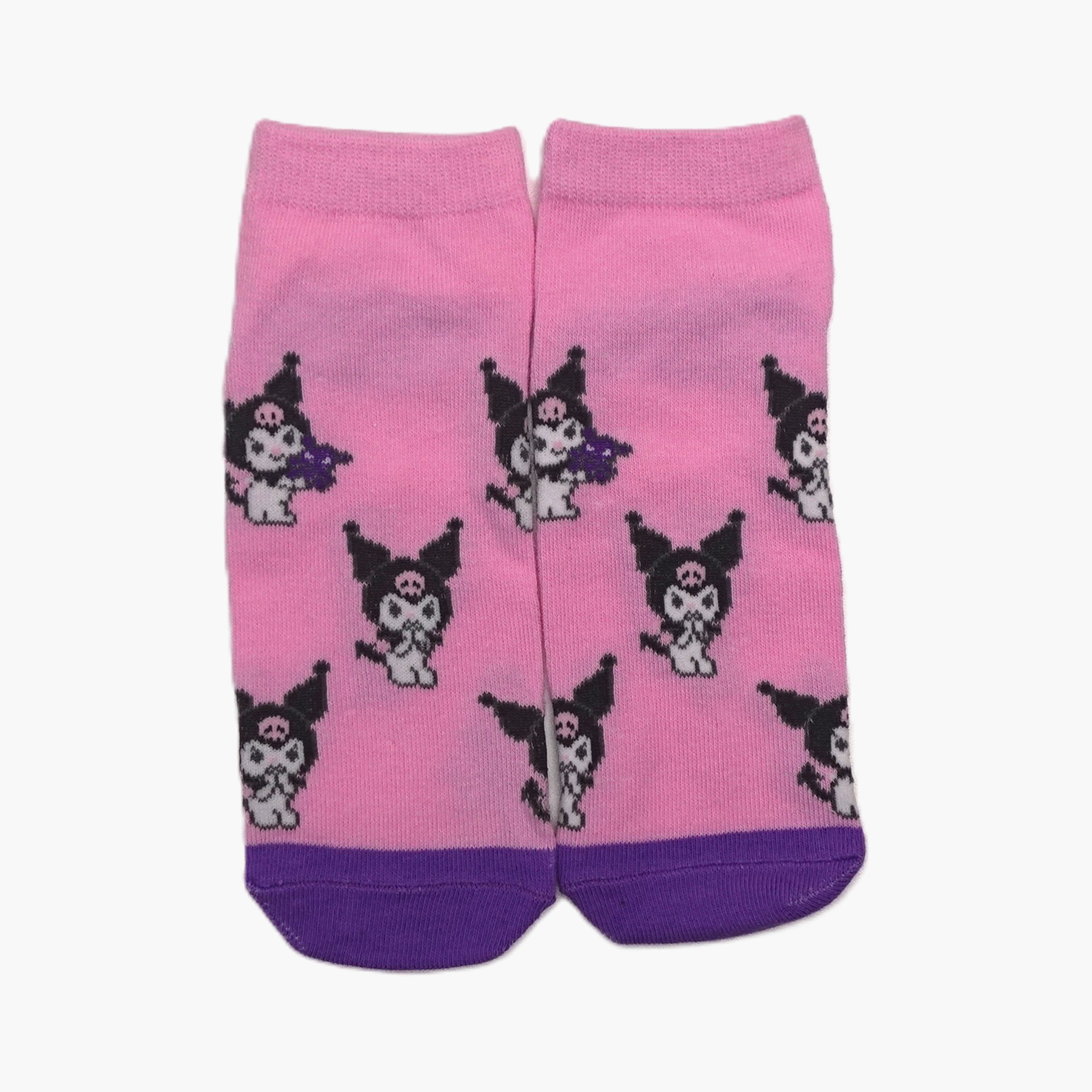 جوارب كاحل قطنية مطبوعة 3 أزواج من كورومي-girls-accessories-socks-image-4