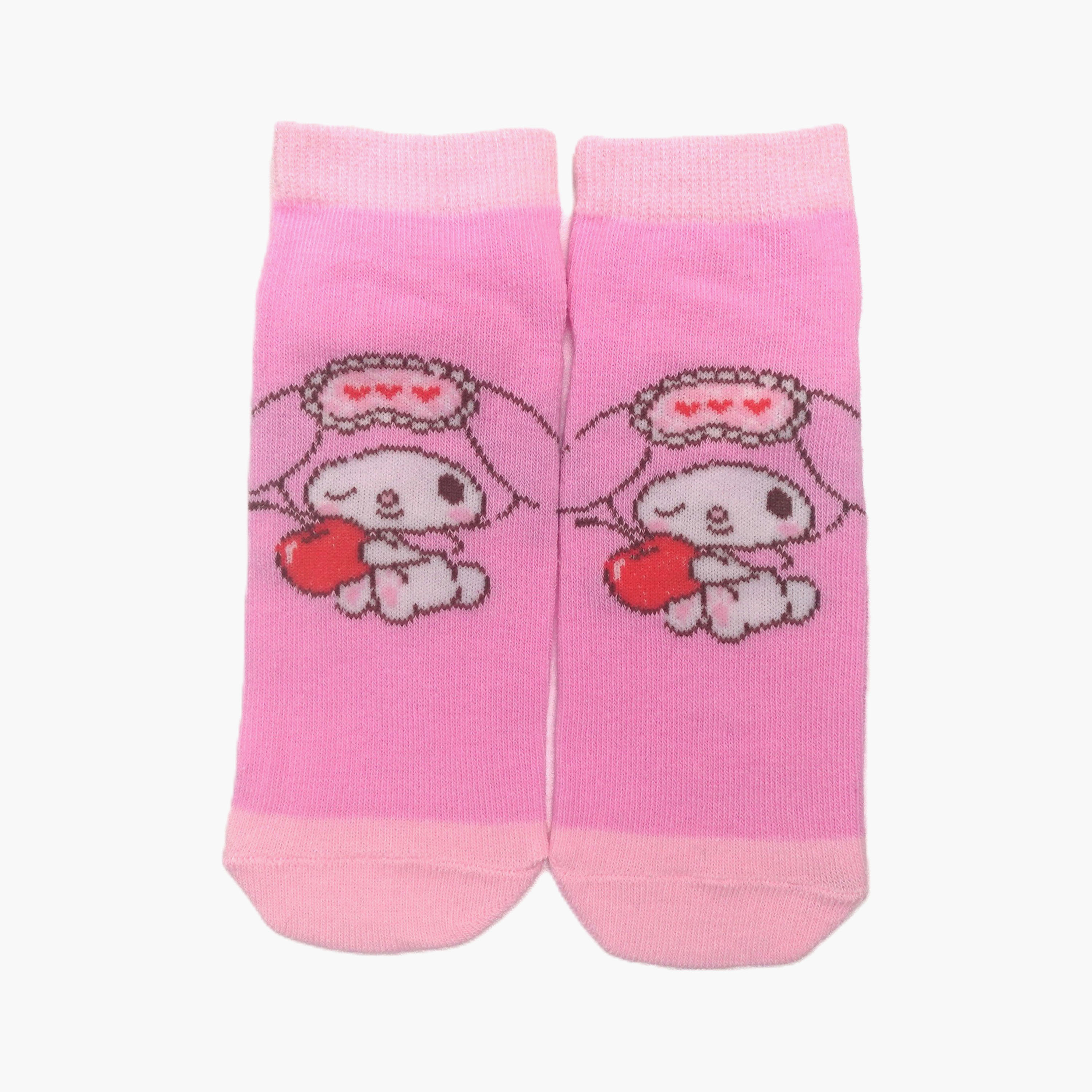 My Melody 3-Pair Cotton Blend Printed Ankle Socks-girls-accessories-socks-image-3