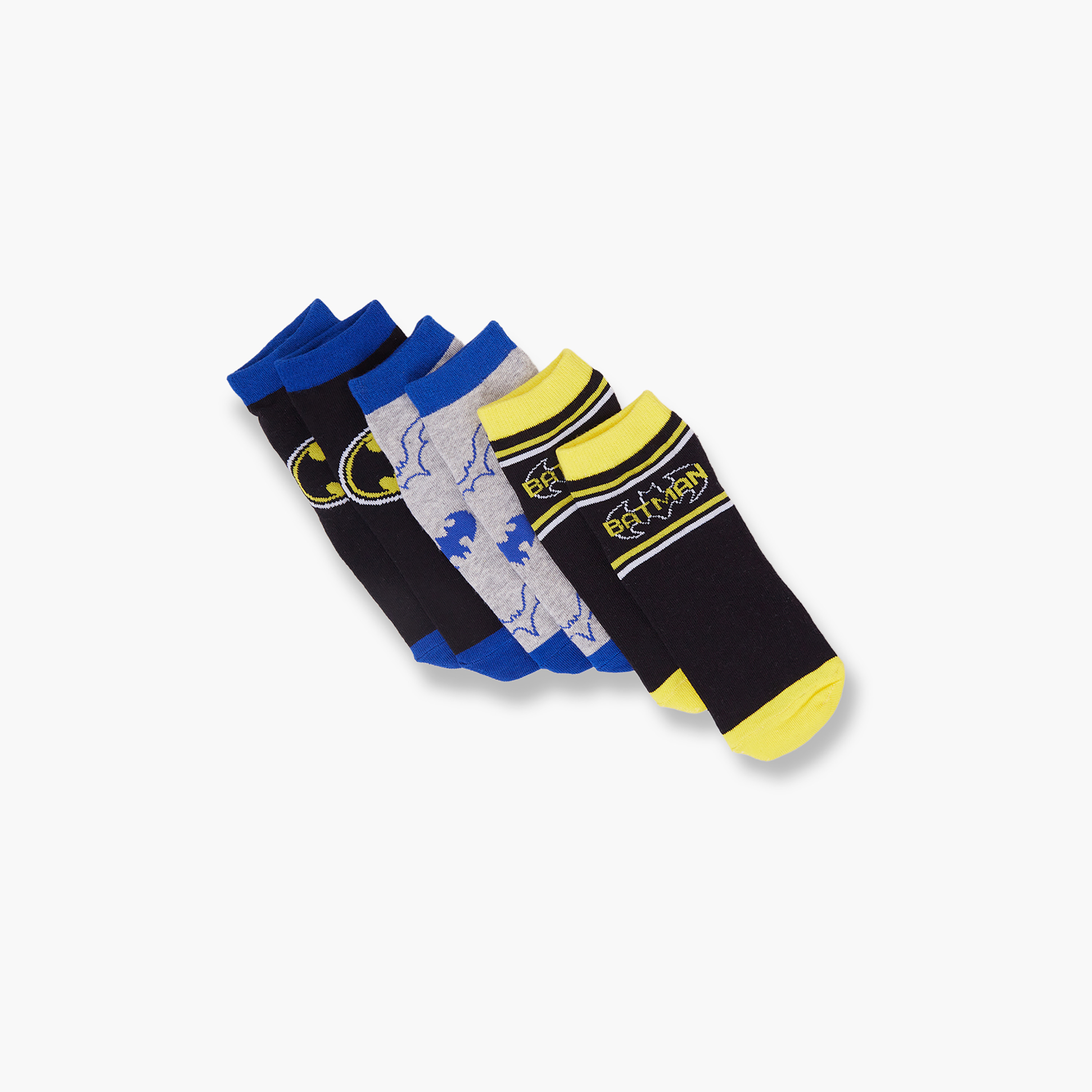 Batman 3-Pair Cotton Blend Printed Ankle Socks-boys-accessories-socks-image-3