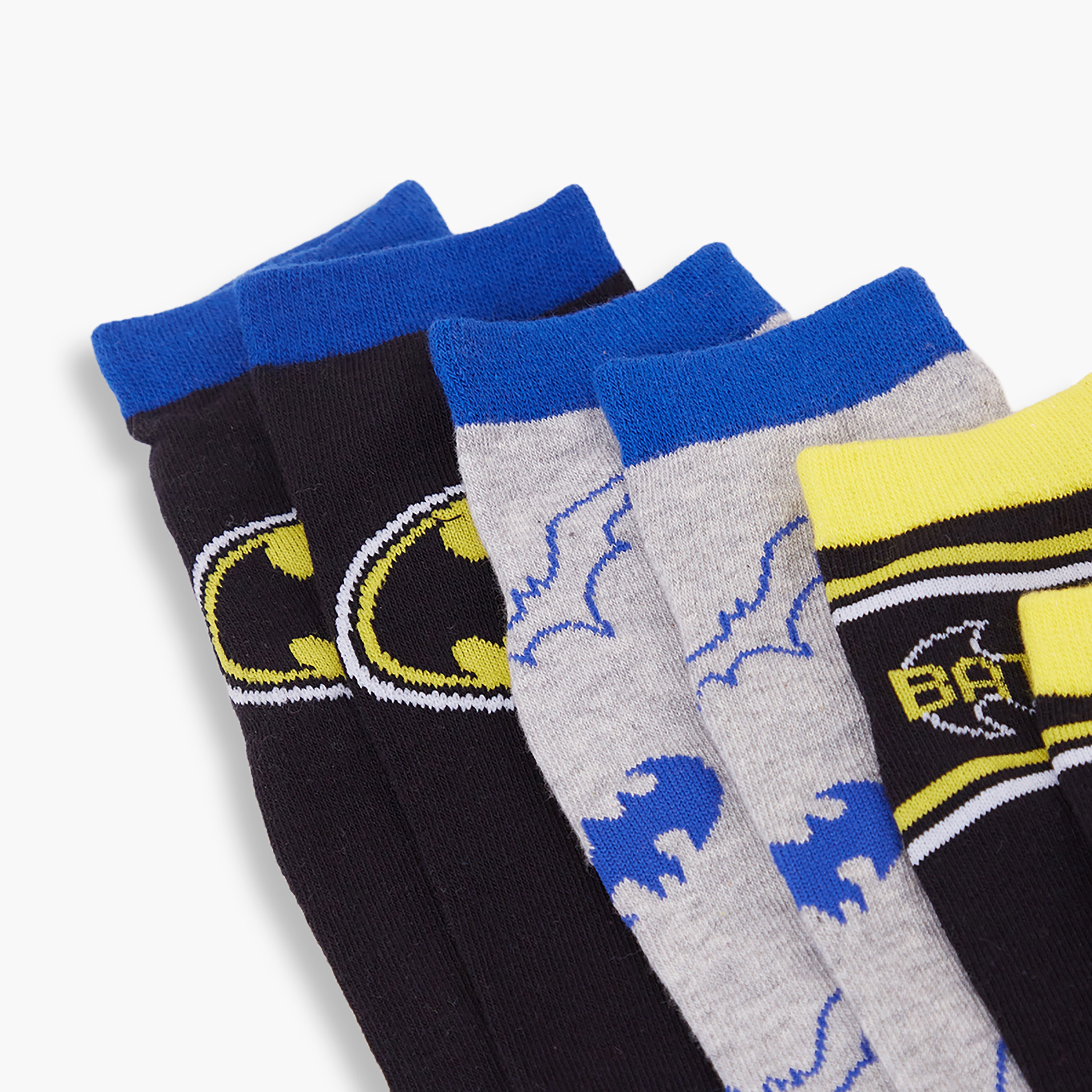 جوارب كاحل قطنية مطبوعة 3 أزواج من باتمان-boys-accessories-socks-image-5