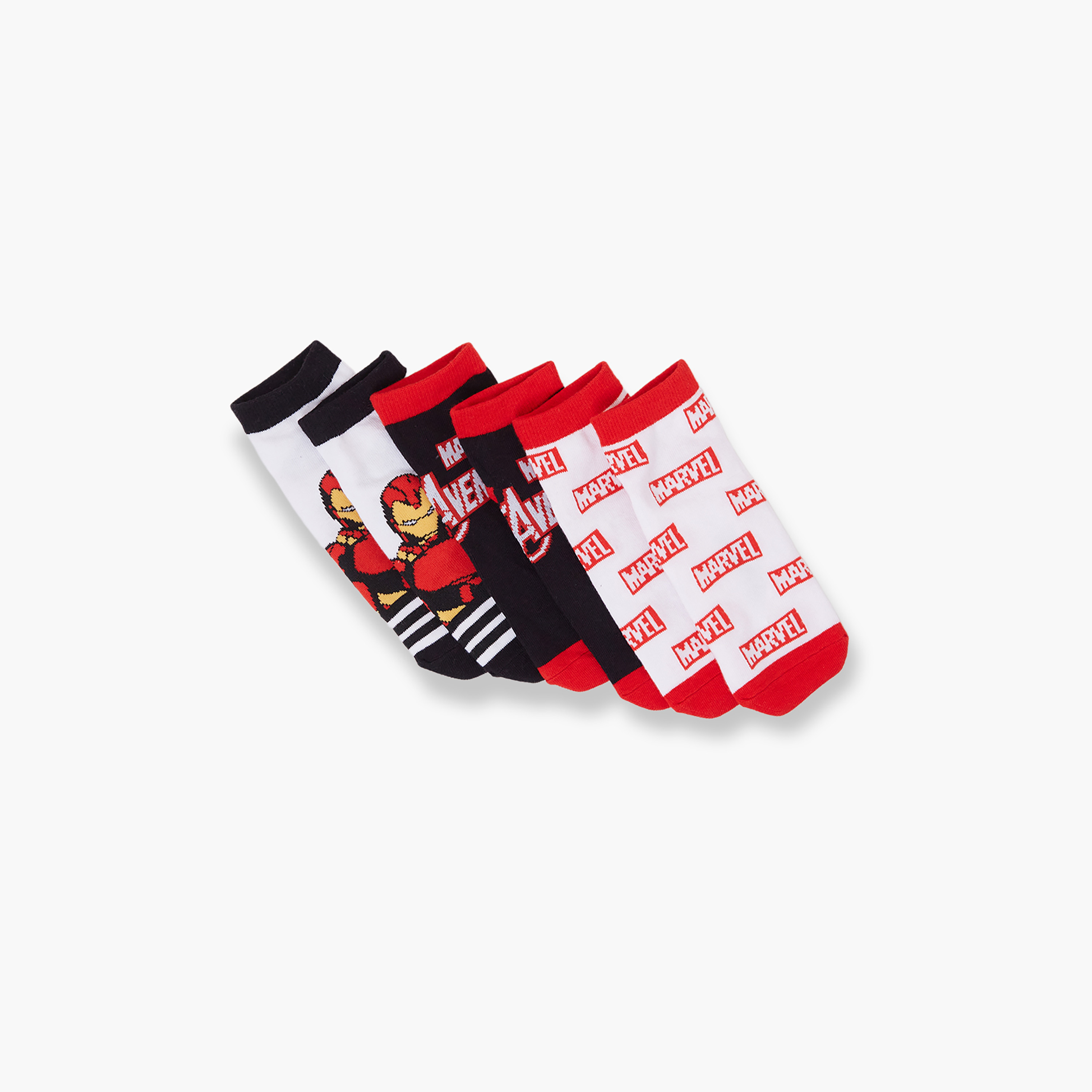 Marvel 3-Pair Cotton Blend Printed Ankle Socks-boys-accessories-socks-image-3