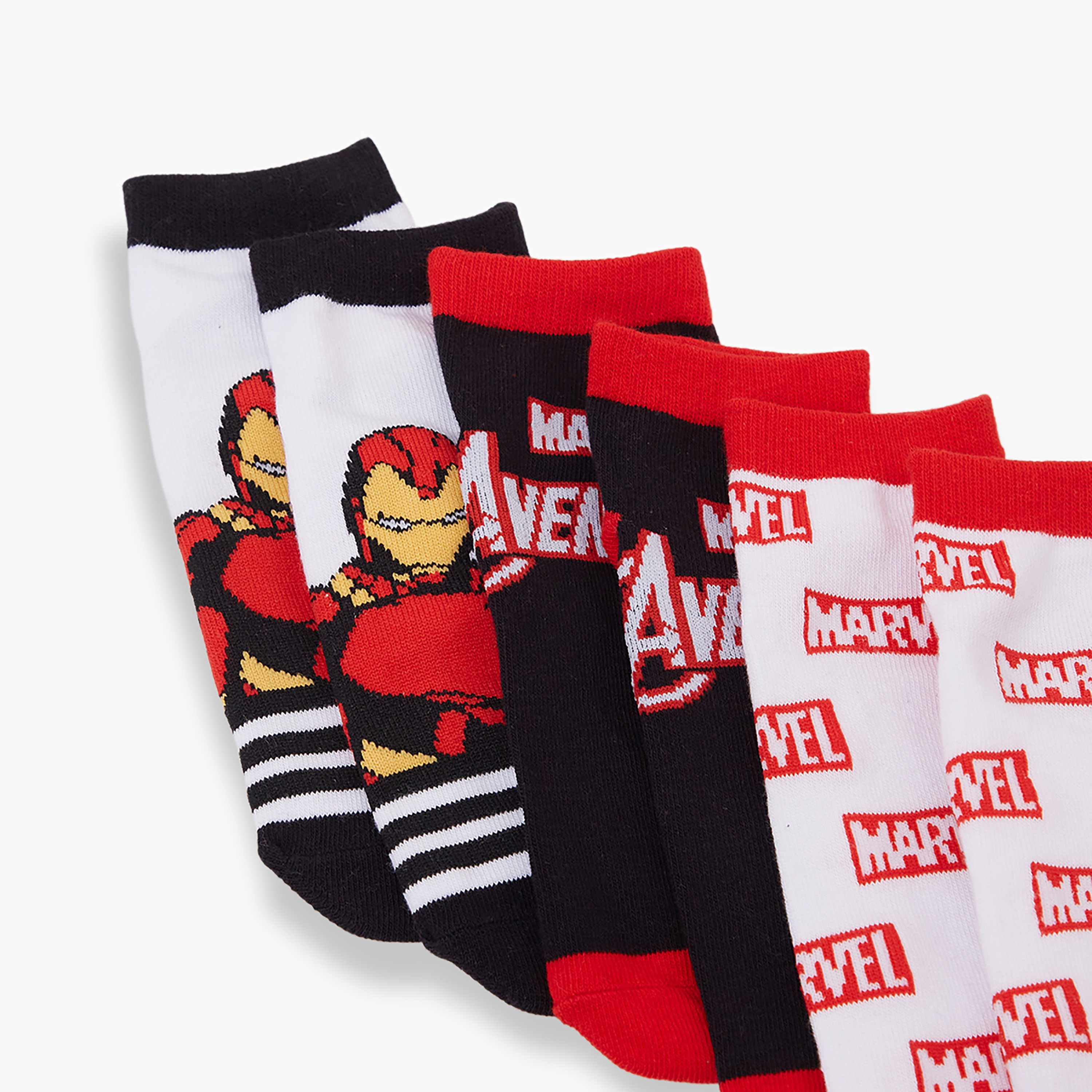 Marvel 3-Pair Cotton Blend Printed Ankle Socks-boys-accessories-socks-image-4