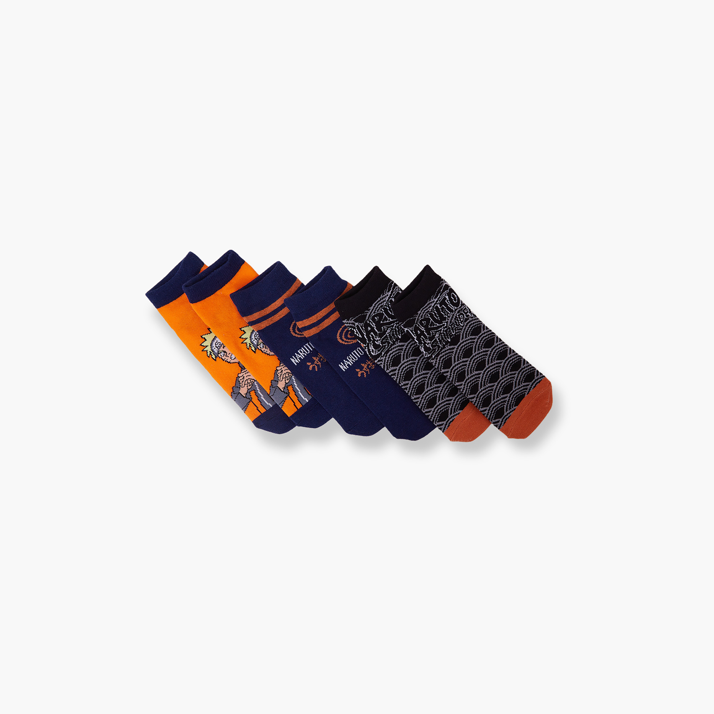 Naruto 3-Pair Cotton Blend Printed Ankle Socks-boys-accessories-socks-image-3
