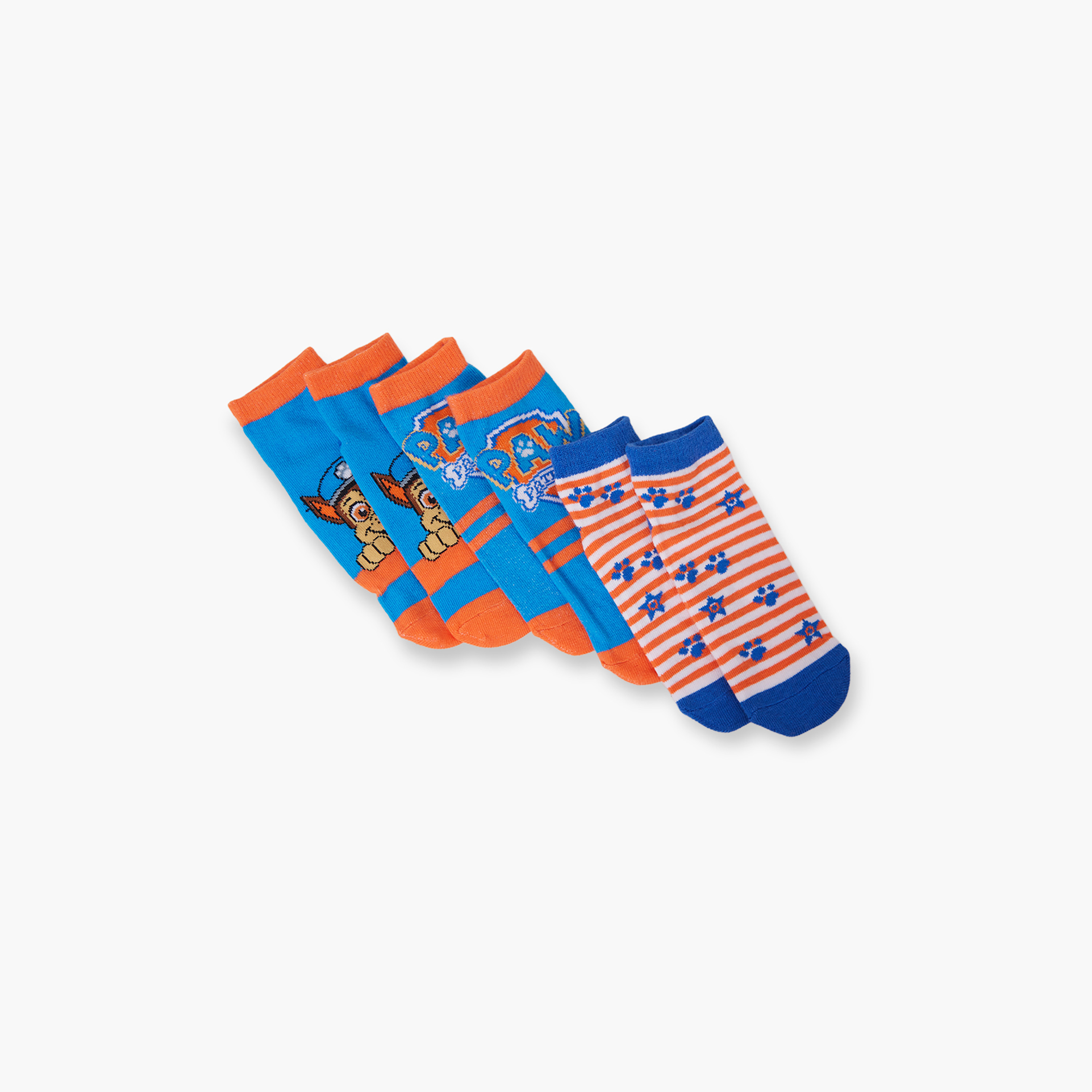 Paw Patrol 3-Pair Cotton Blend Printed Ankle Socks-boys-accessories-socks-image-3