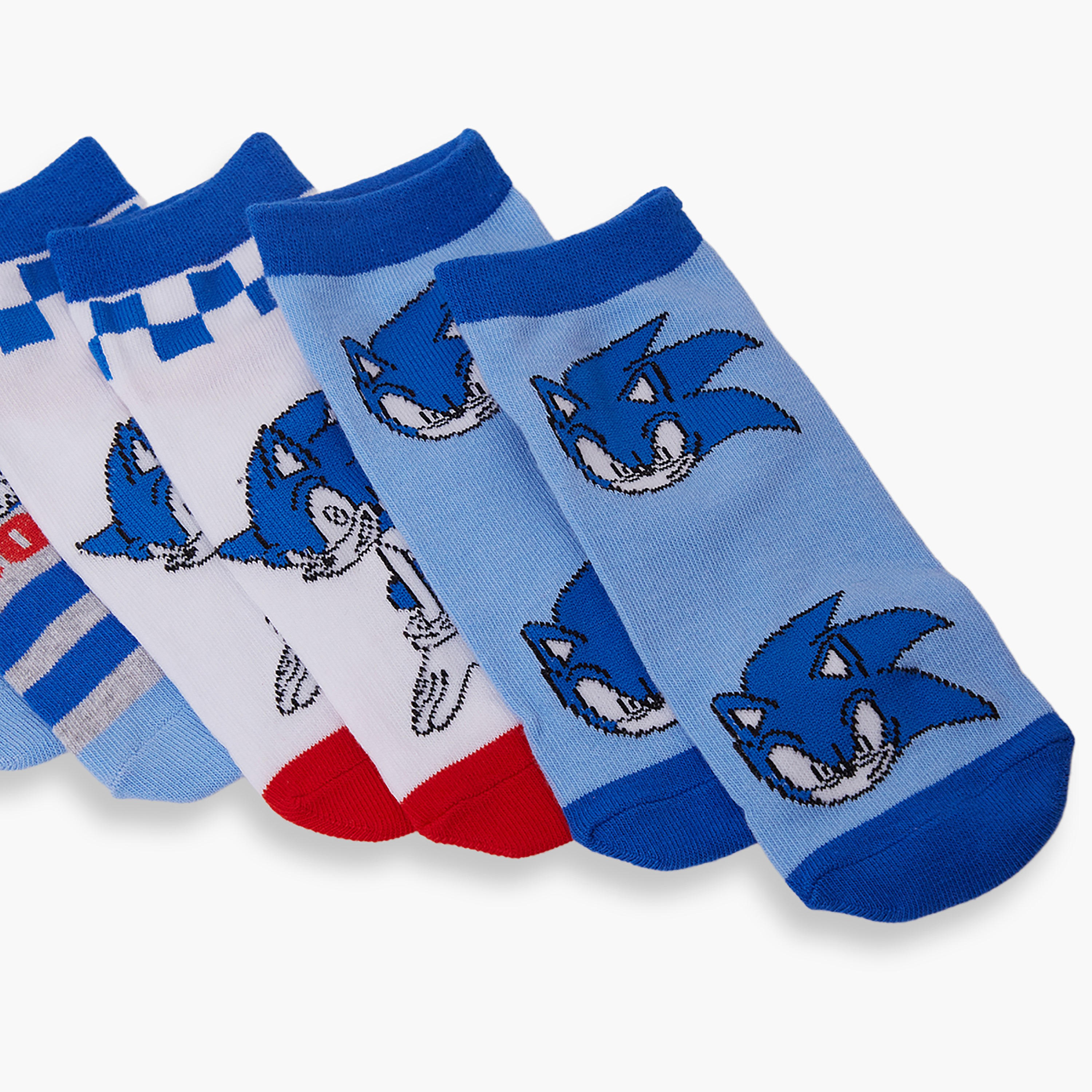 Sonic 3-Pair Cotton Blend Printed Ankle Socks-boys-accessories-socks-image-5