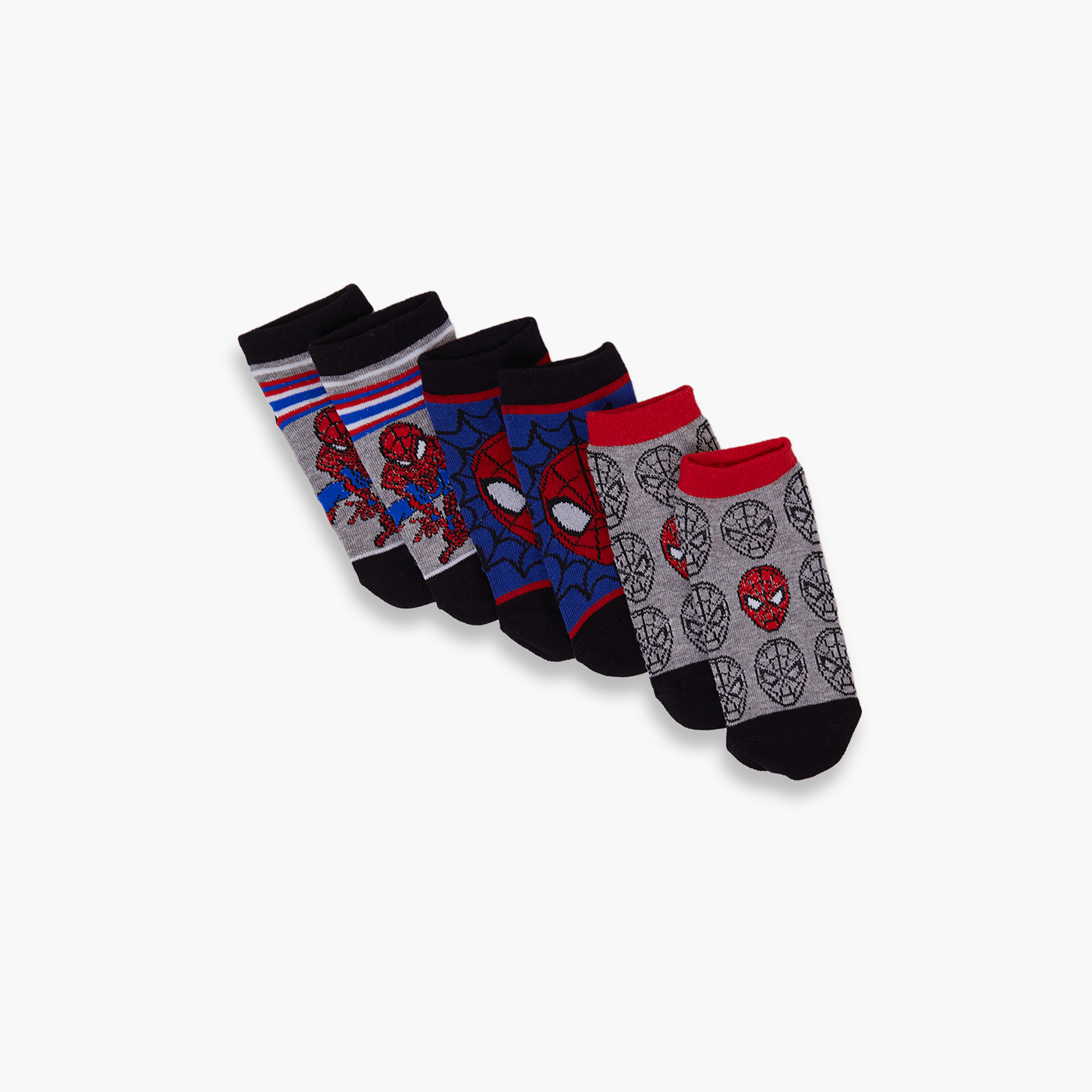 Spiderman 3-Pair Cotton Blend Printed Ankle Socks-boys-accessories-socks-image-3