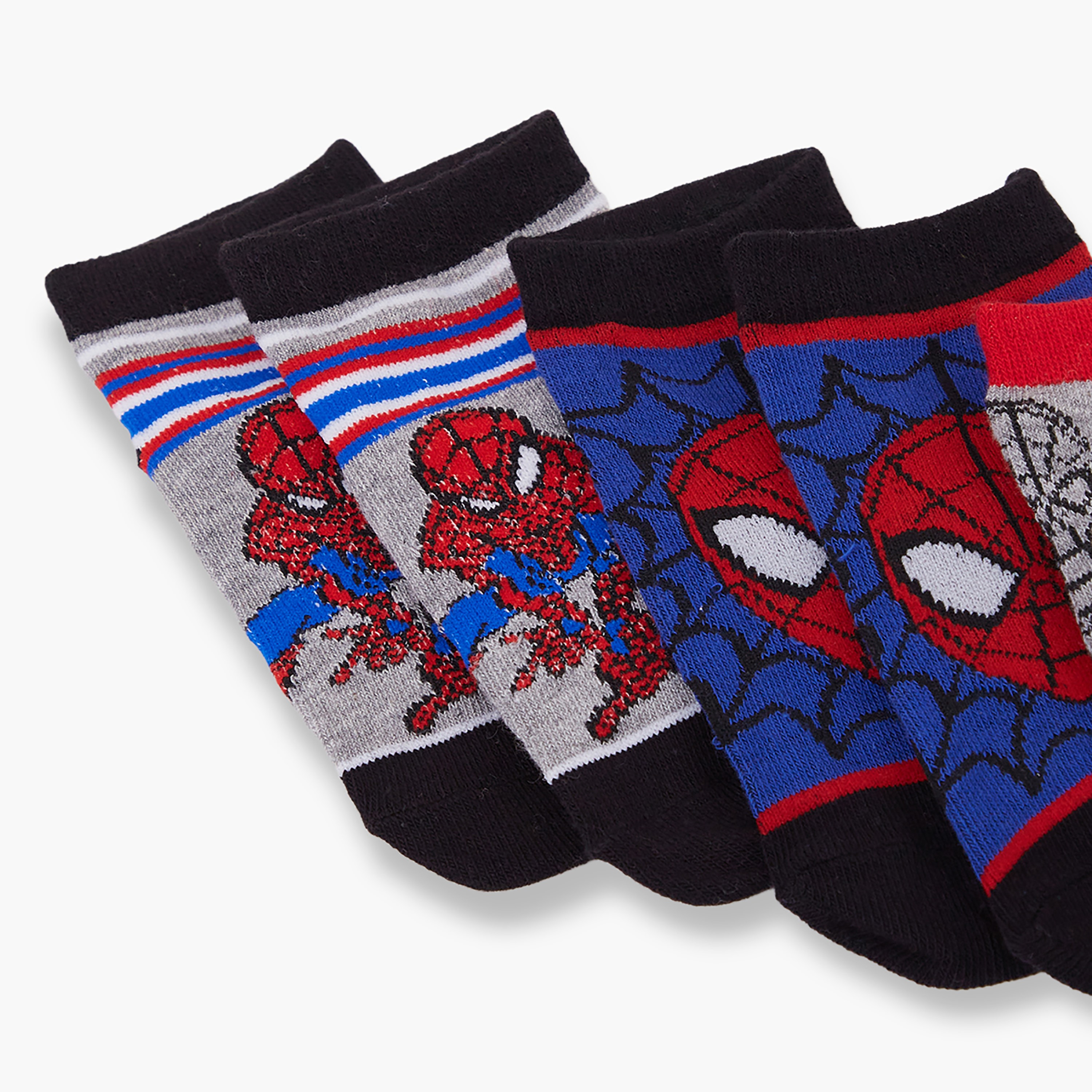 Spiderman 3-Pair Cotton Blend Printed Ankle Socks-boys-accessories-socks-image-4