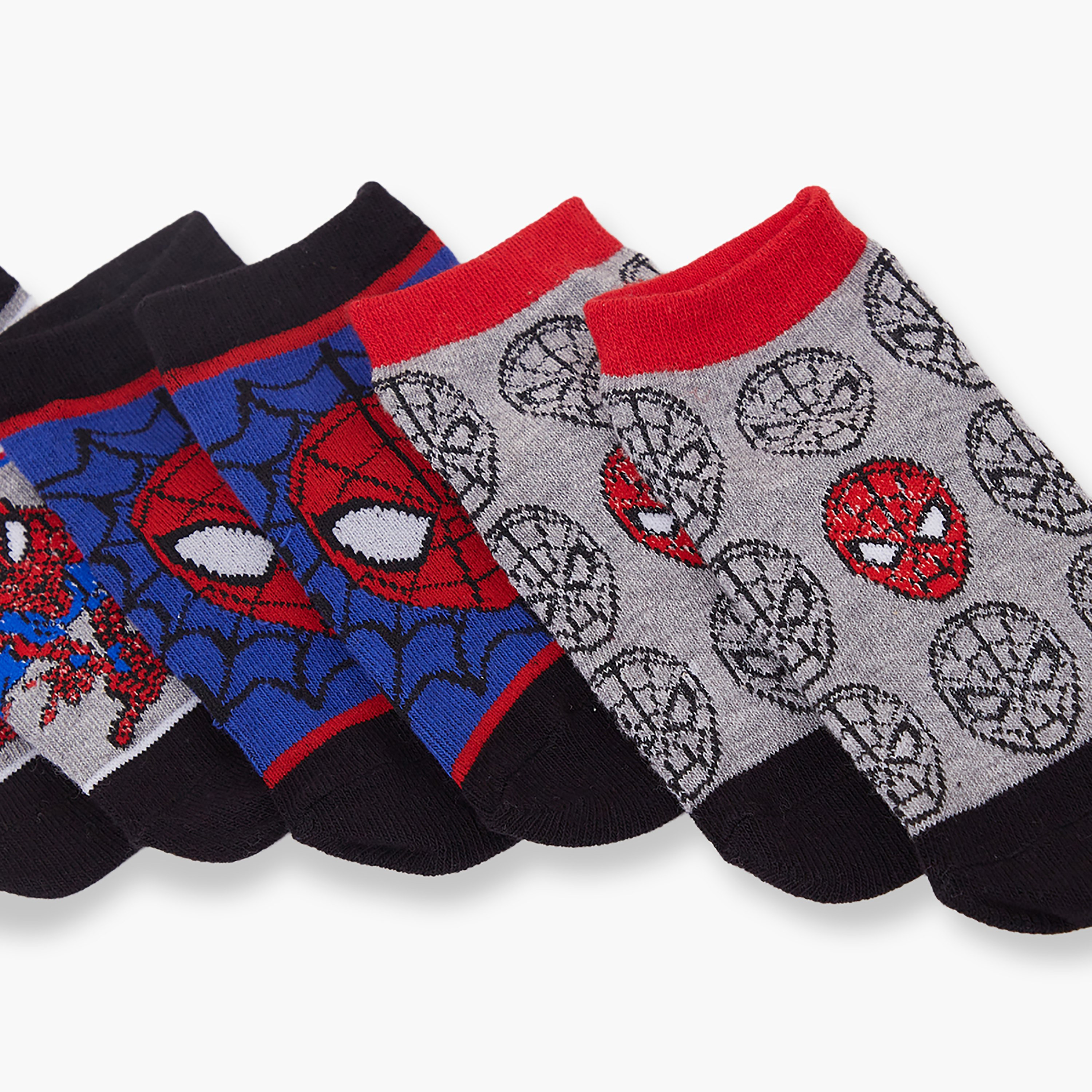 Spiderman 3-Pair Cotton Blend Printed Ankle Socks-boys-accessories-socks-image-5