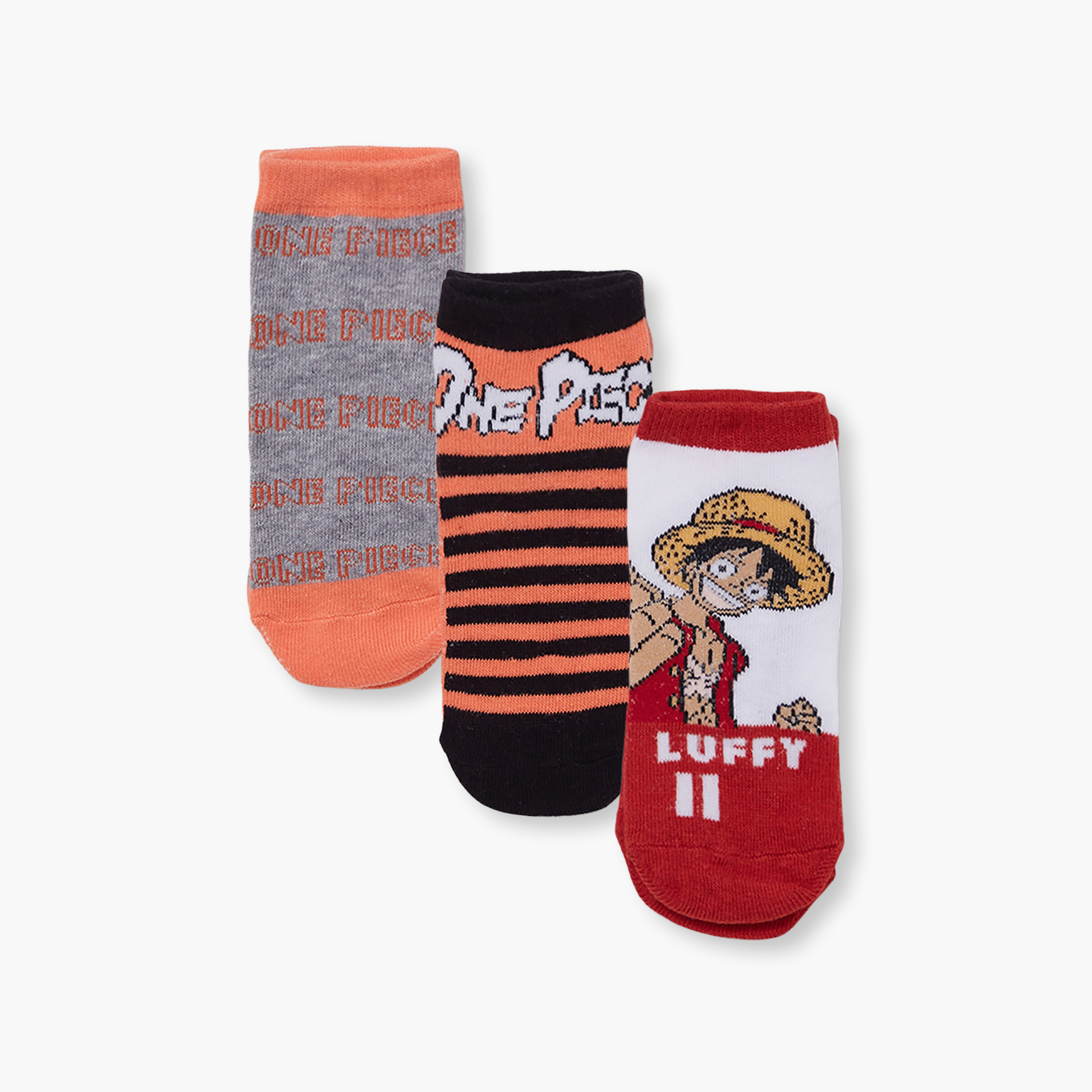 One Piece 3-Pair Cotton Blend Printed Ankle Socks-boys-accessories-socks-image-1