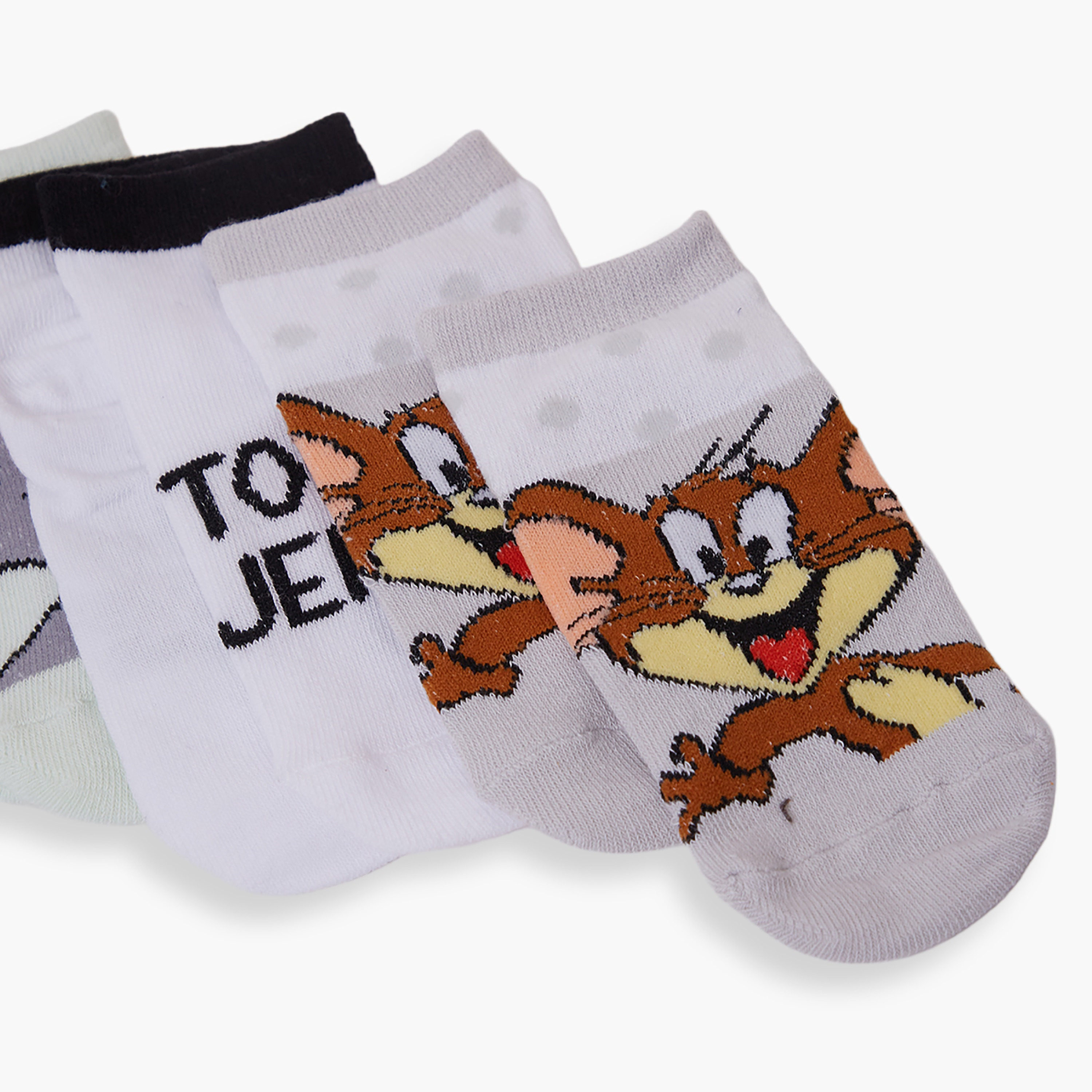 Tom & Jerry 3-Pair Cotton Blend Printed Ankle Socks-boys-accessories-socks-image-4