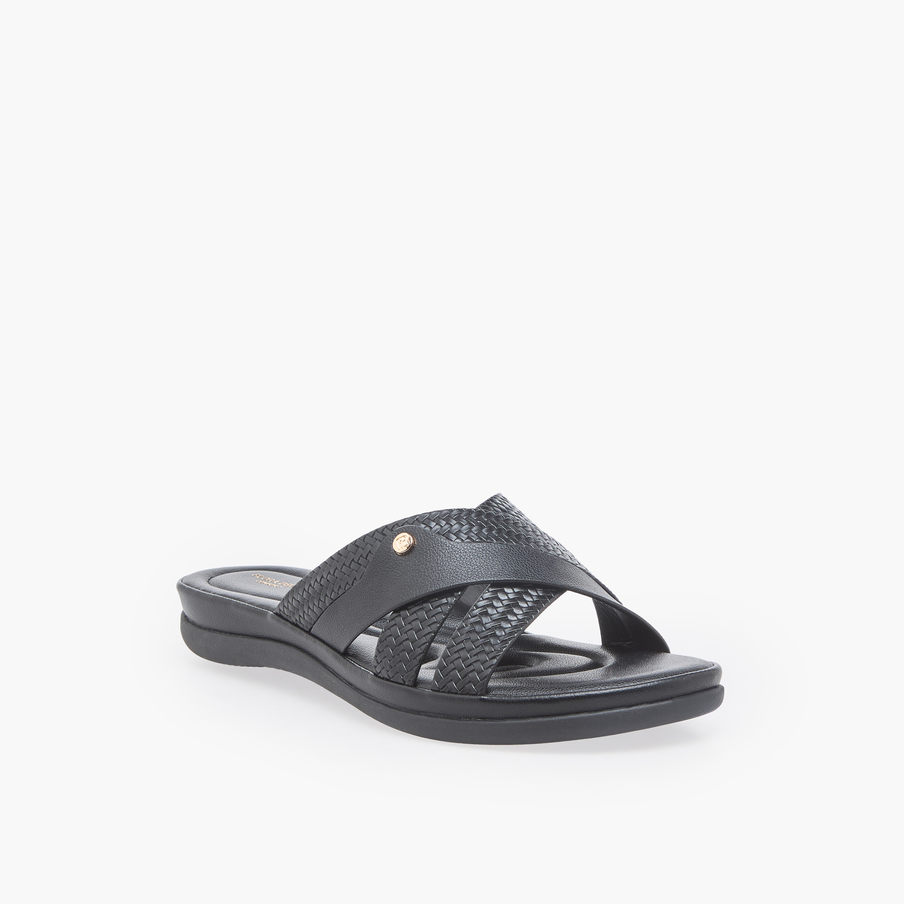 صندل بأحزمة متقاطعة بارزة الملمس للنساء من فلورا بيلا-women-shoes-flats-sandals-image-2