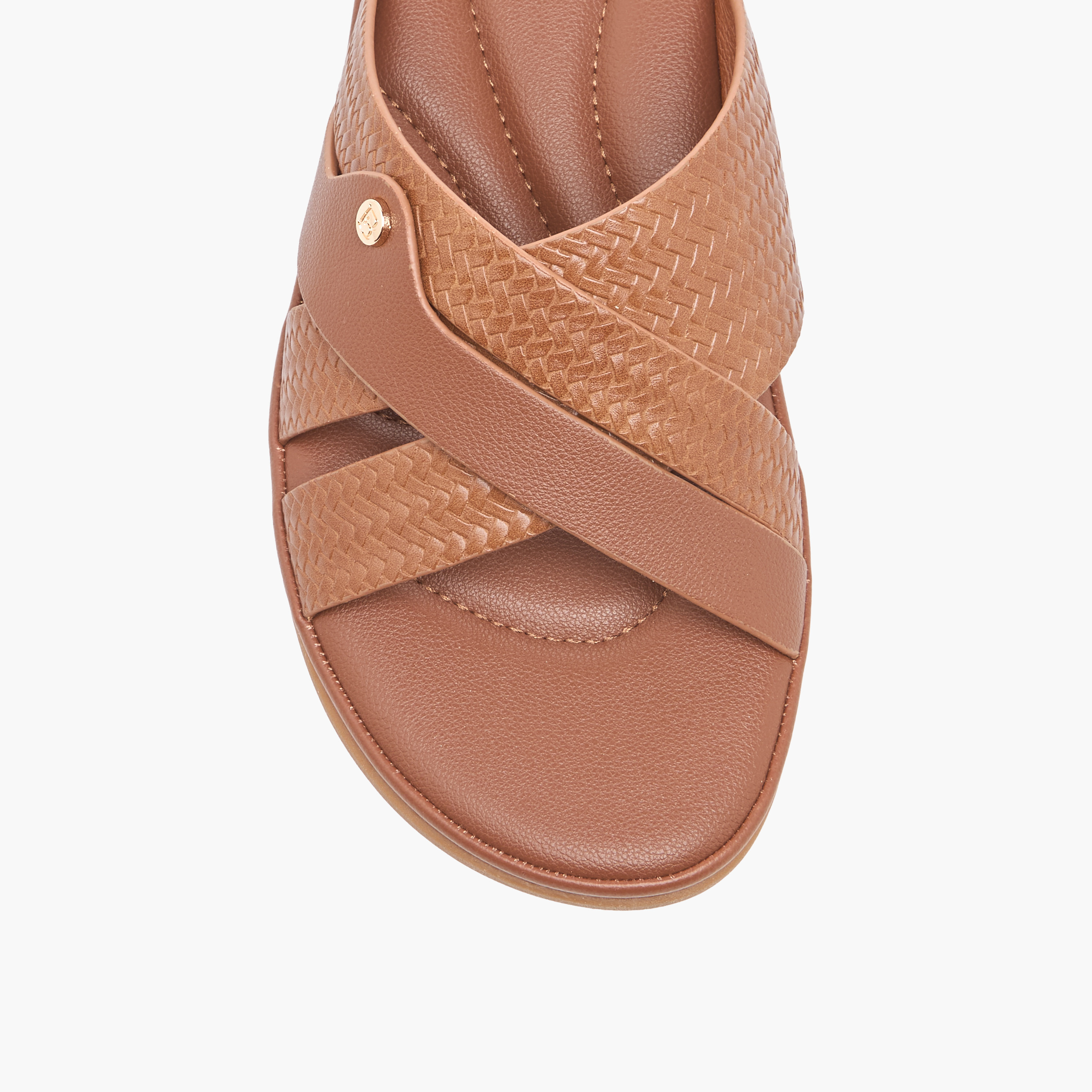 صندل بأحزمة متقاطعة بارزة الملمس للنساء من فلورا بيلا-women-shoes-flats-sandals-image-9