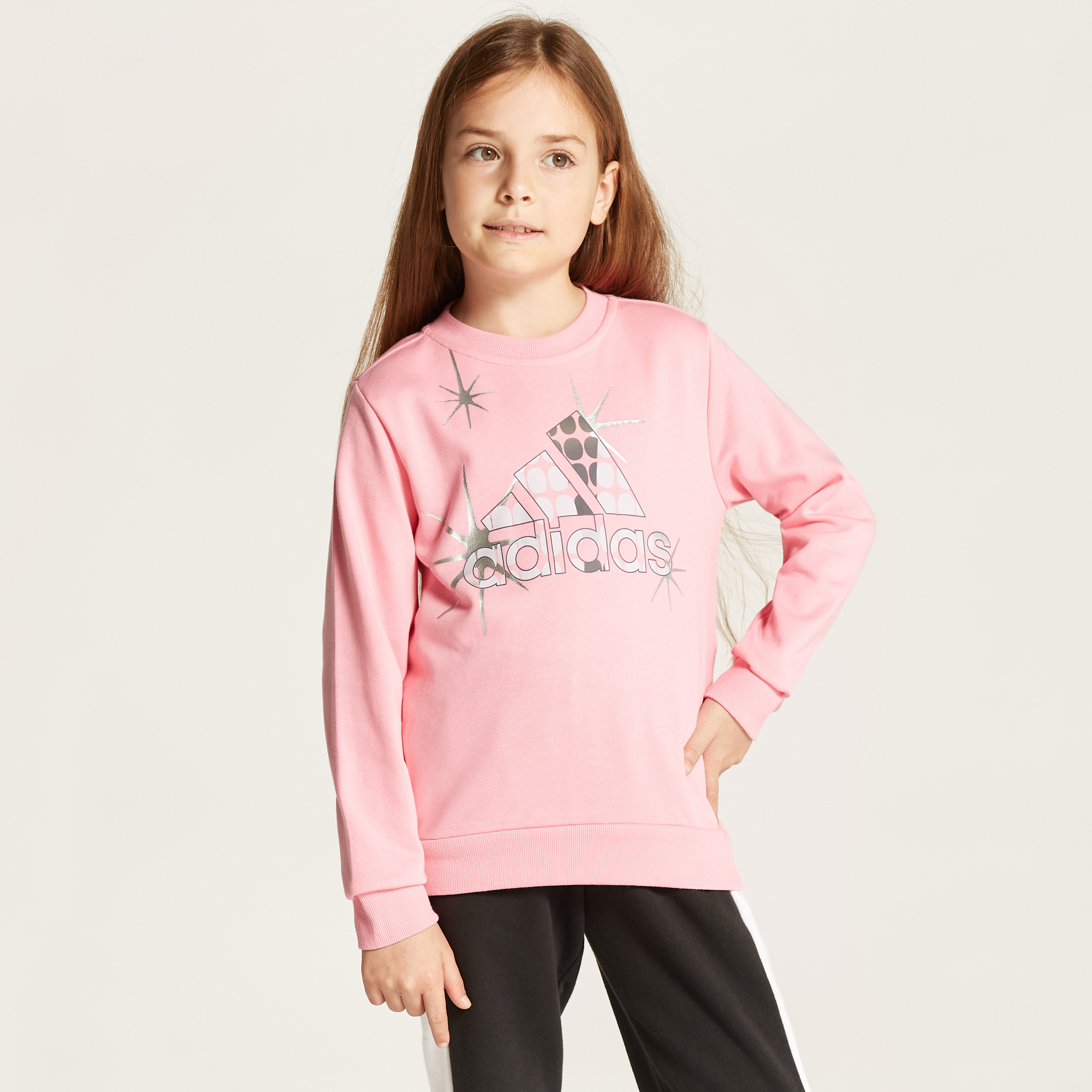 Buy adidas Logo Print Sweatshirt with Long Sleeves Online for Girls Centrepoint Oman