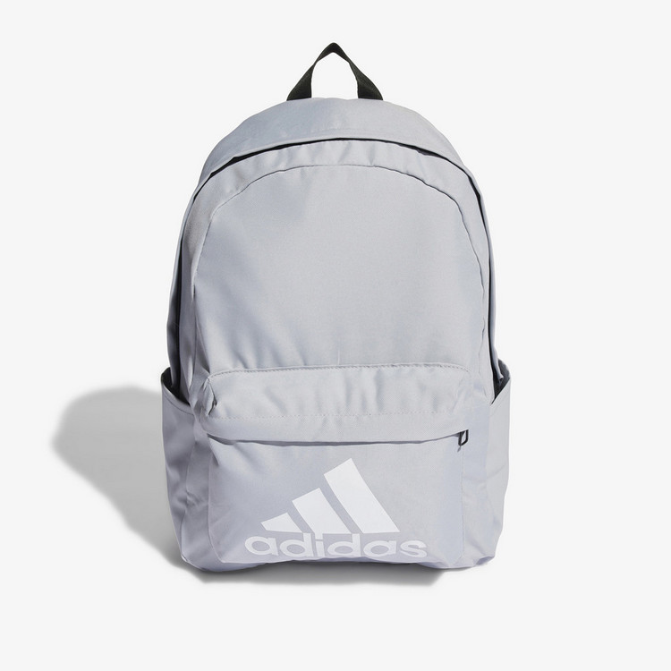 Adidas Logo Print Backpack with Zip Closure