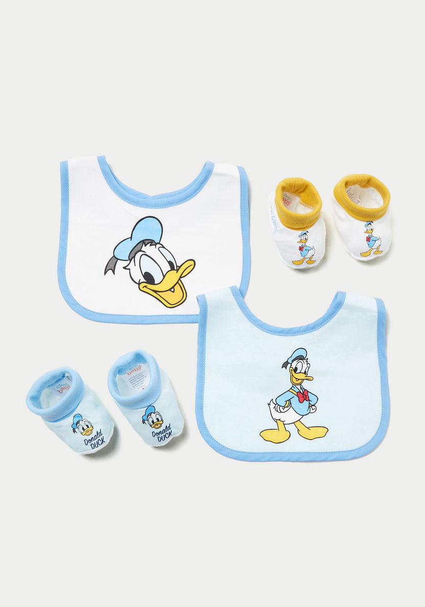 Disney Donald Duck Print Bib and Booties - Set of 2-Booties-image-0