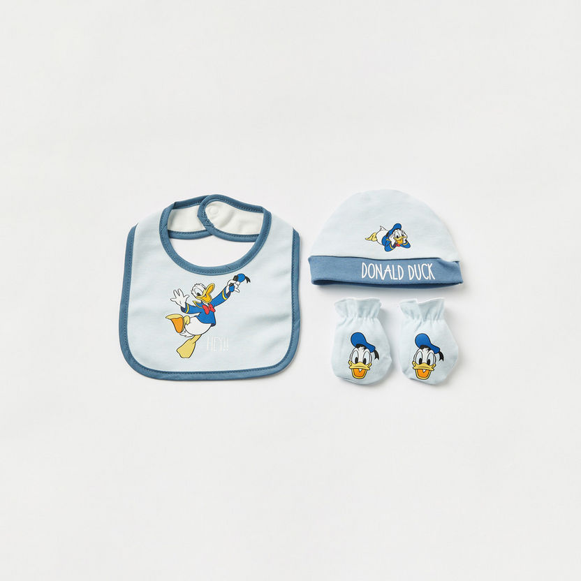 Disney Donald Duck Print Beanie with Bib and Mittens-Caps-image-0