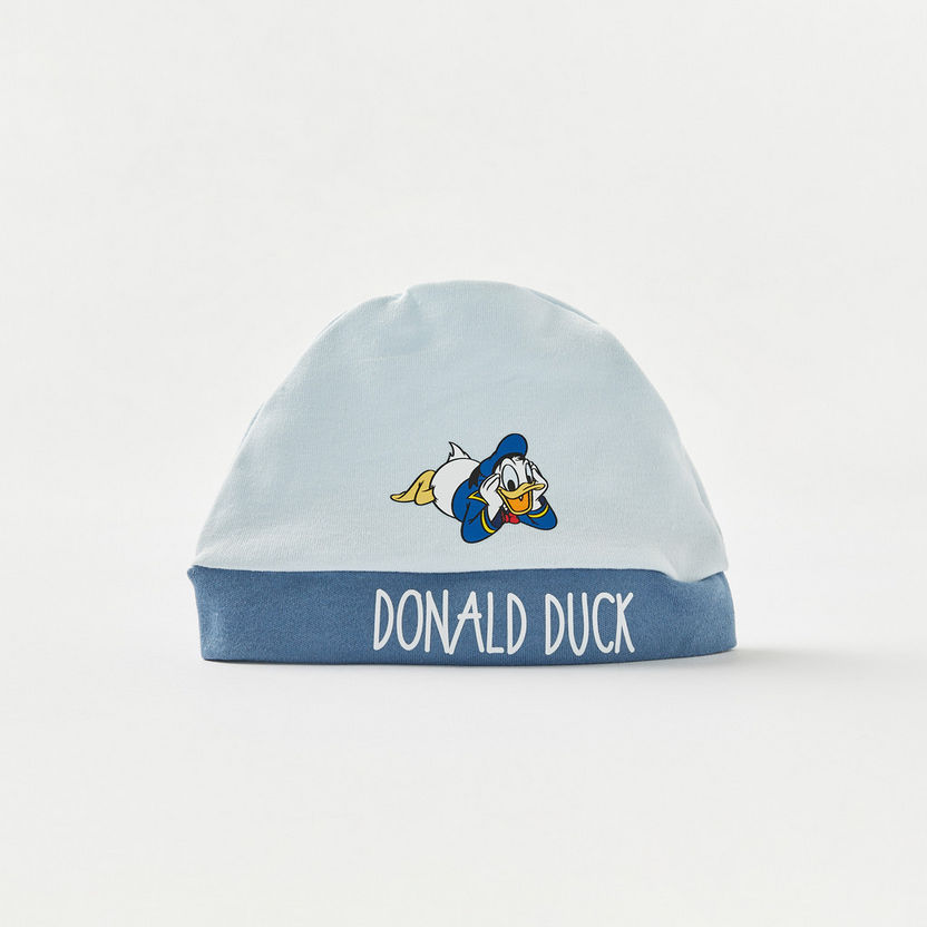Disney Donald Duck Print Beanie with Bib and Mittens-Caps-image-2