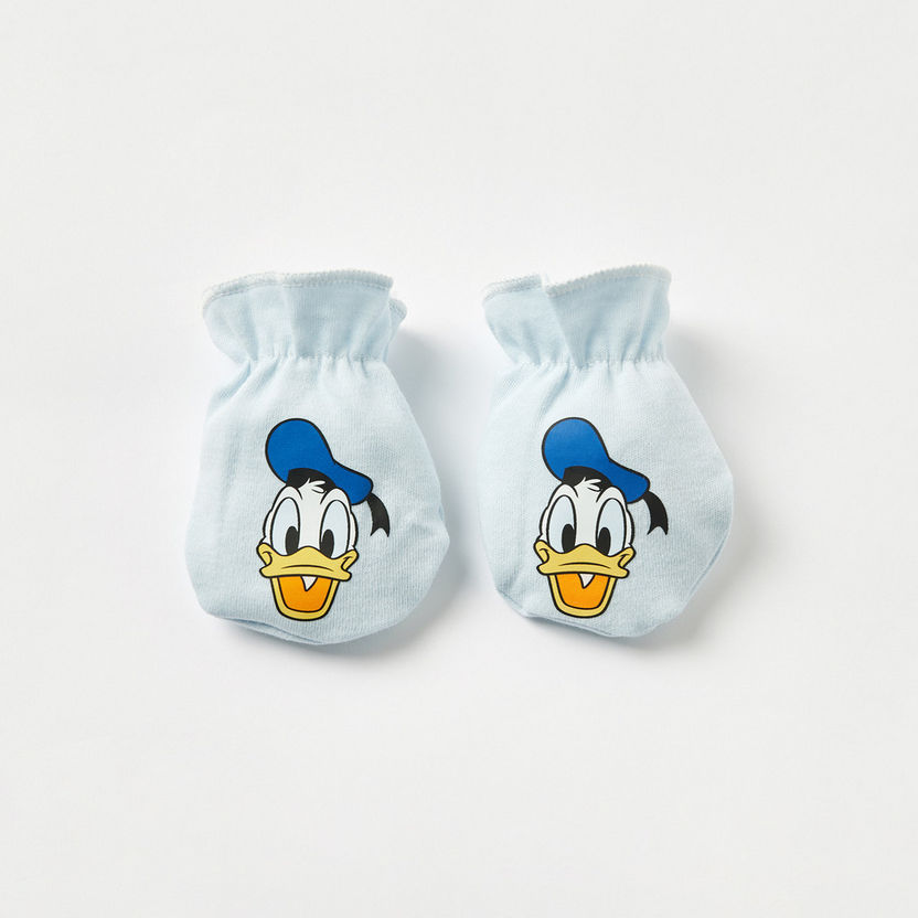 Disney Donald Duck Print Beanie with Bib and Mittens-Caps-image-3