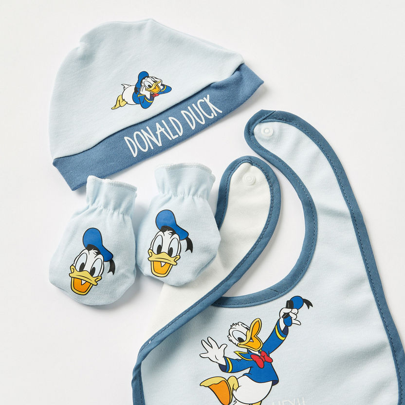 Disney Donald Duck Print Beanie with Bib and Mittens-Caps-image-4