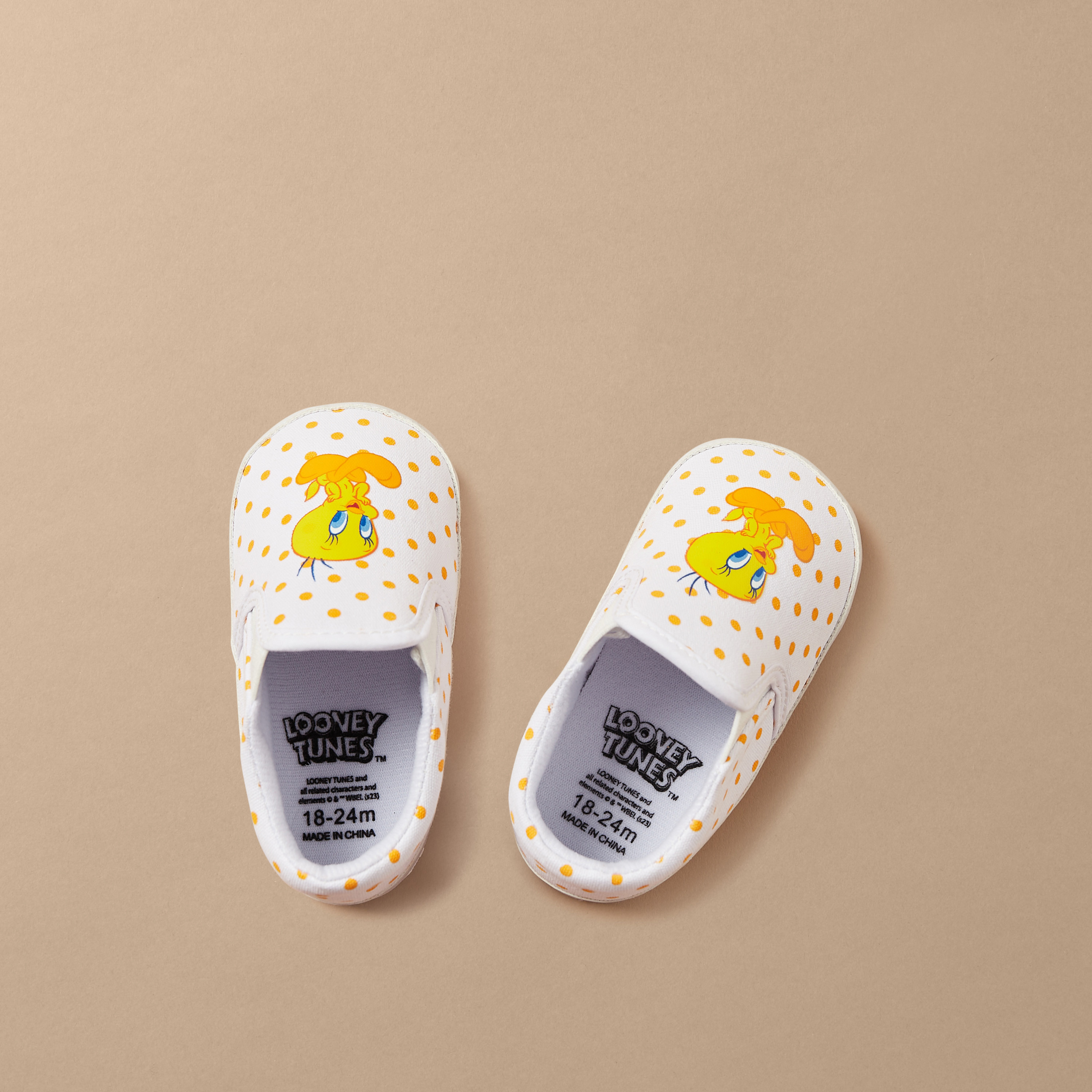 Tweety Print Booties-baby-boys-shoes-booties-image-1