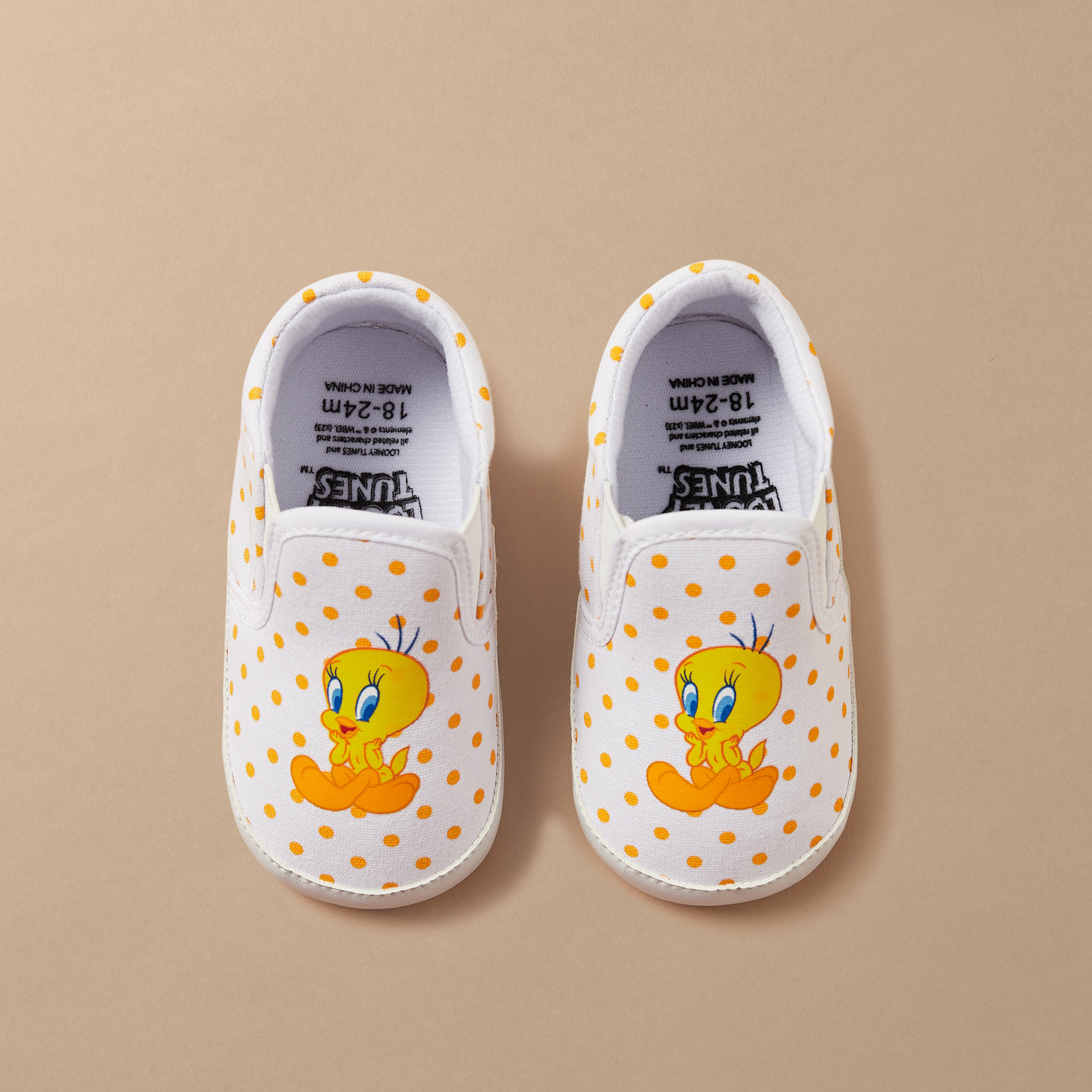 Tweety Print Booties-baby-boys-shoes-booties-image-5