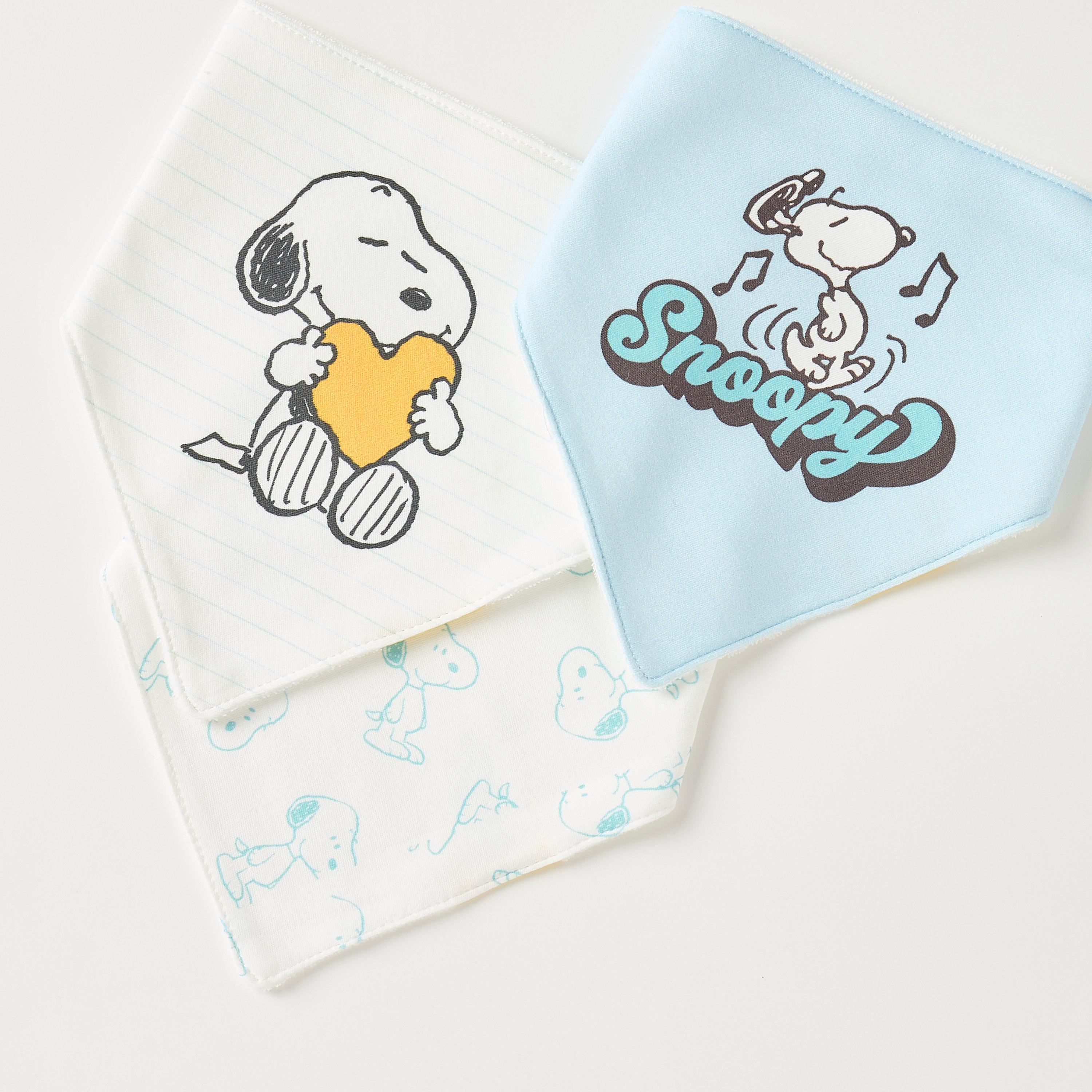 Peanuts Snoopy Dog Print Dribble Bib - Set of 3-baby-feeding-bibs-image-5
