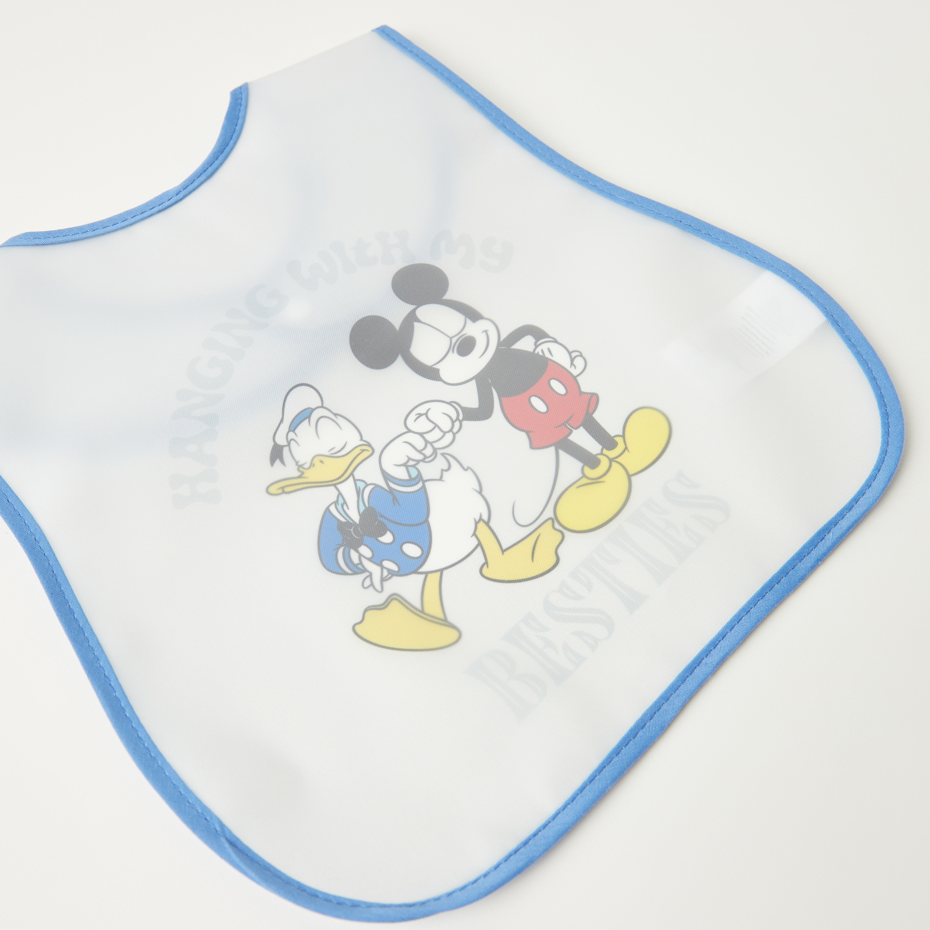 Disney Mickey and Donald Print Bib with Snap Button Closure-baby-feeding-bibs-image-3