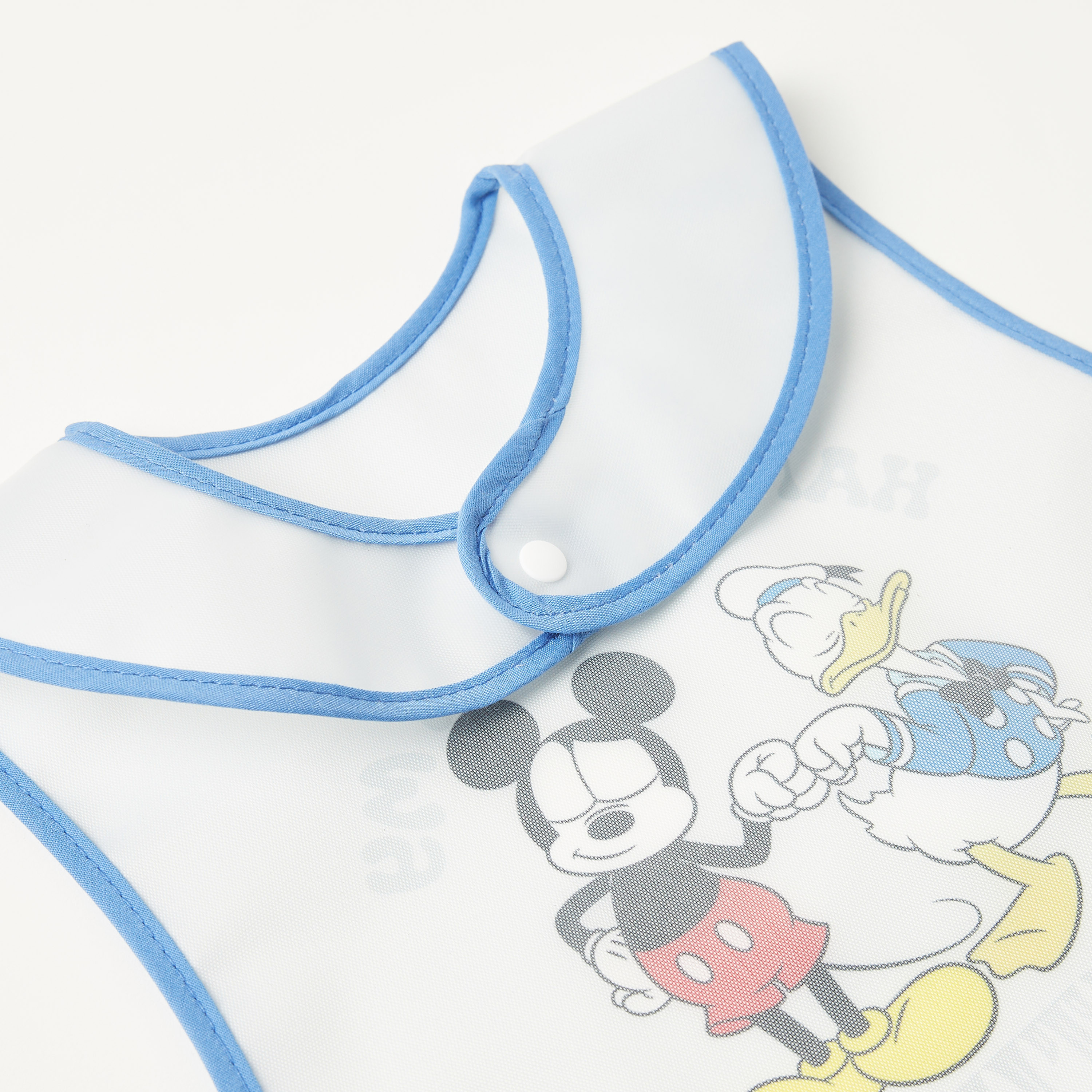 Disney Mickey and Donald Print Bib with Snap Button Closure-baby-feeding-bibs-image-5