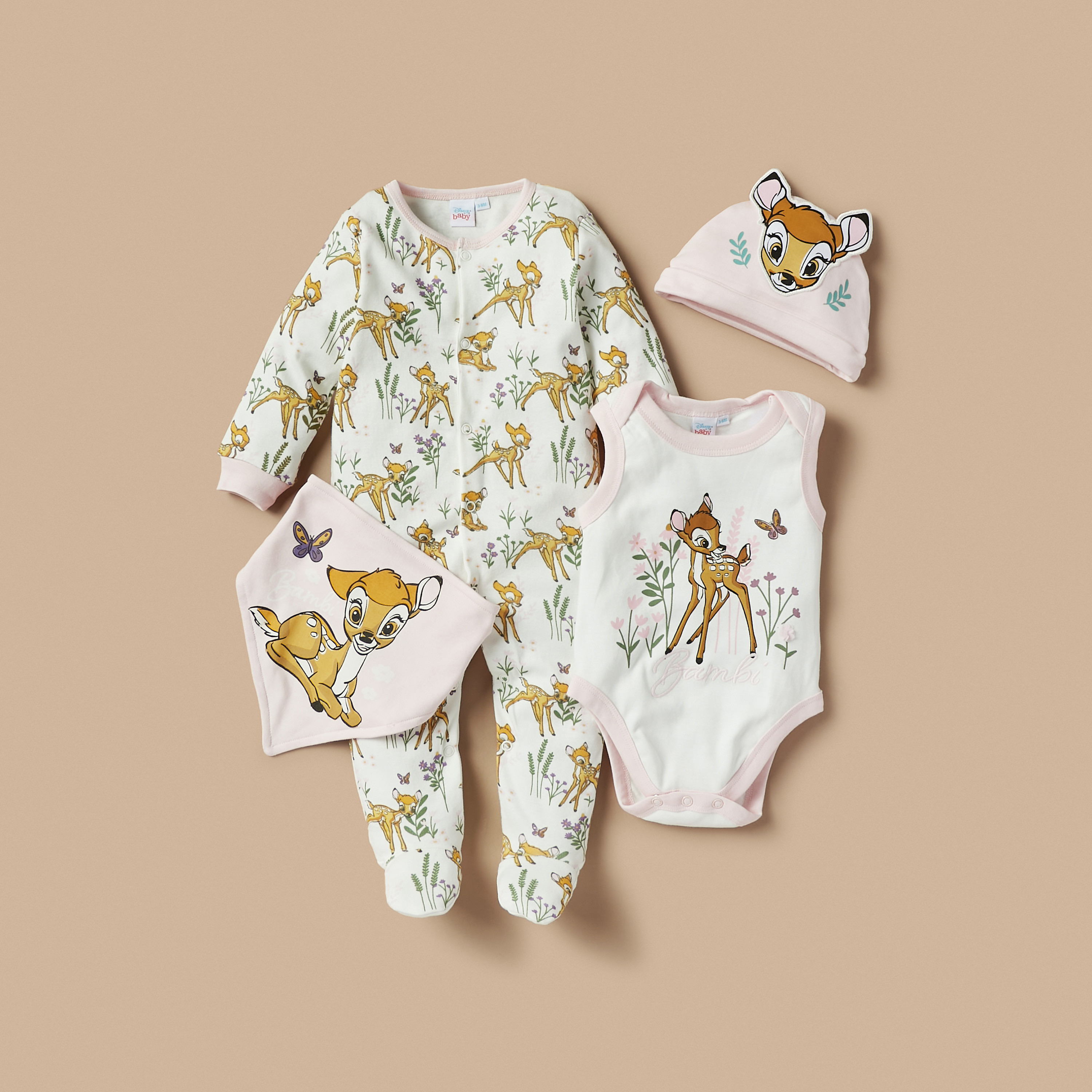 Buy Baby Girls Disney Bambi Print 4 Piece Clothing Set Online Centrepoint UAE