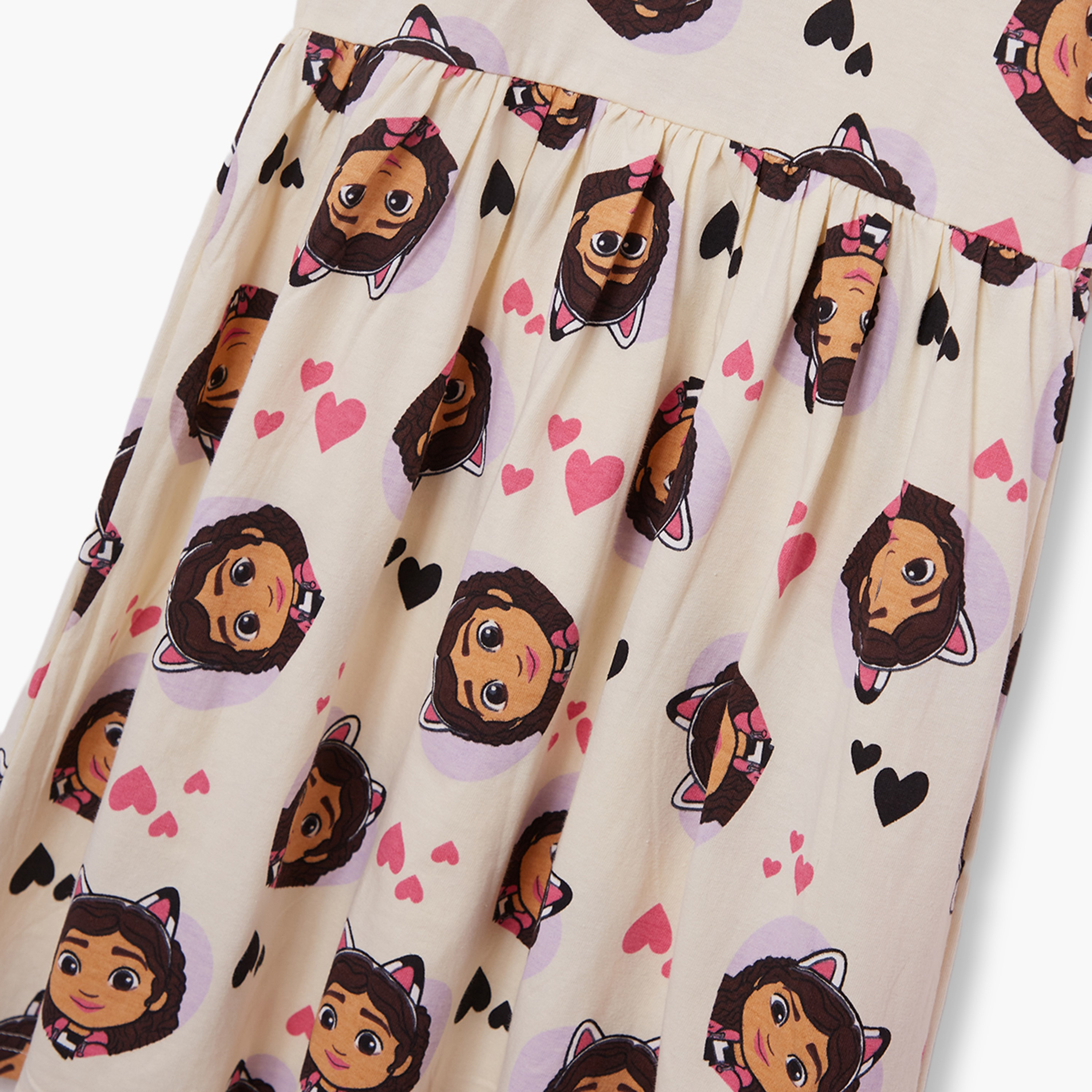Gabby's Dollhouse Printed Short Sleeves Knee Length Dress-girls-clothing-dressesandjumpsuits-image-5