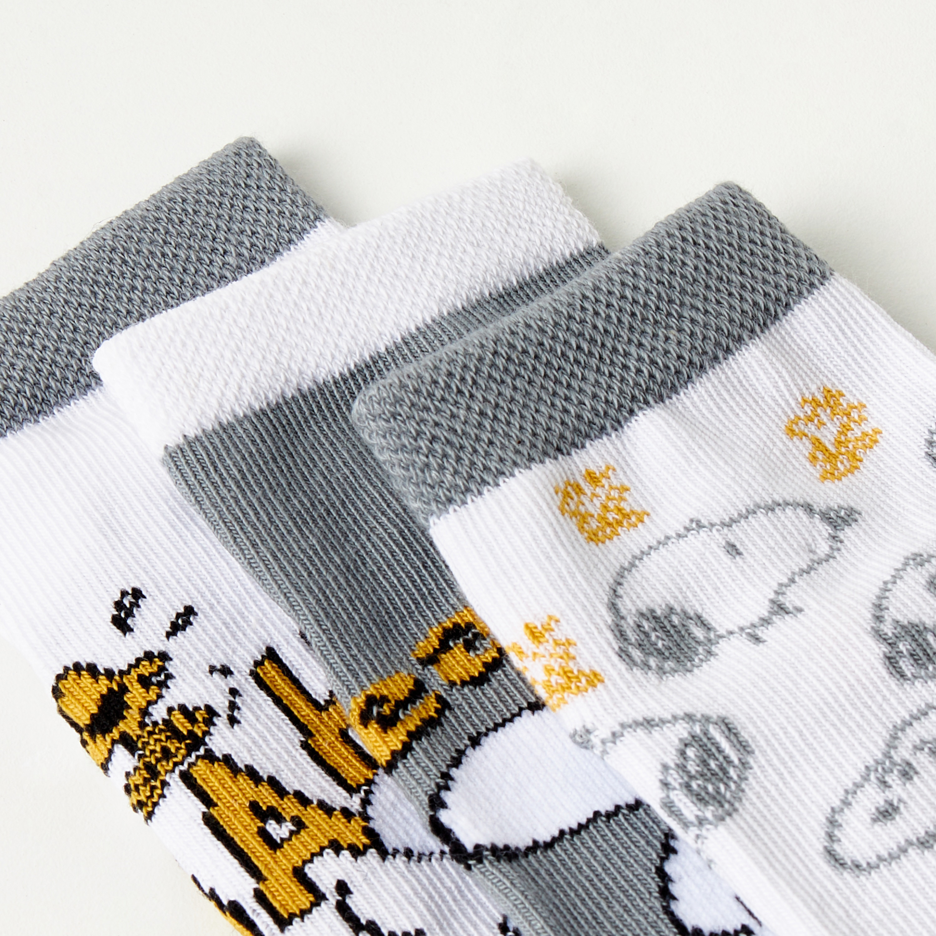 Disney Snoopy Print Ankle Length Socks - Set of 3-baby-boys-accessories-socks-image-4